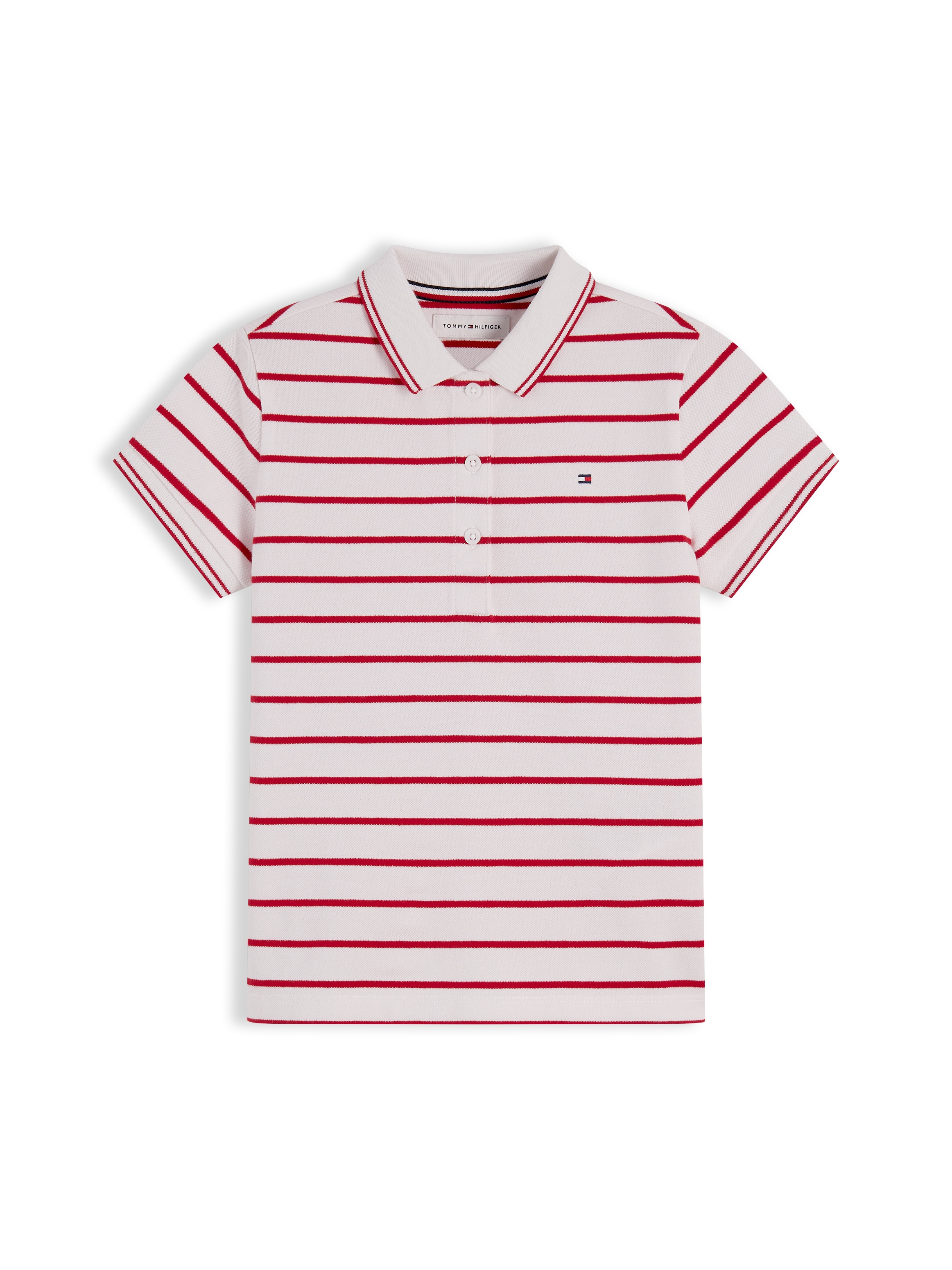 Tommy Hilfiger Poloshirt für Kinder bis 16 Jahre, Polokragen, gewellter Ärmelabschluss