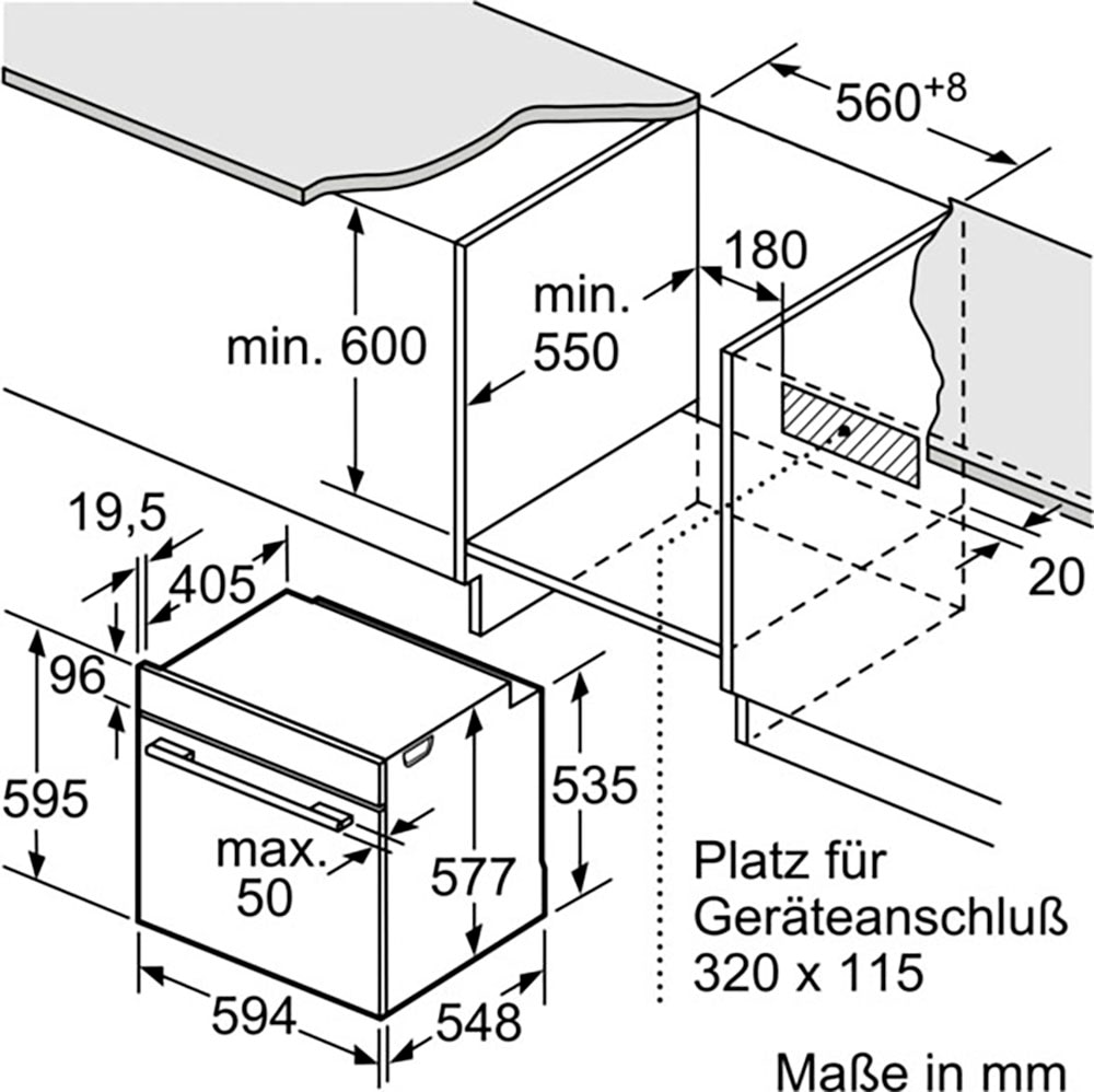 NEFF Backofen »B5ACH7AG1«, B5ACH7AG1, Pyrolyse-Selbstreinigung, voll versenkbare Ofentür dank Slide & Hide®