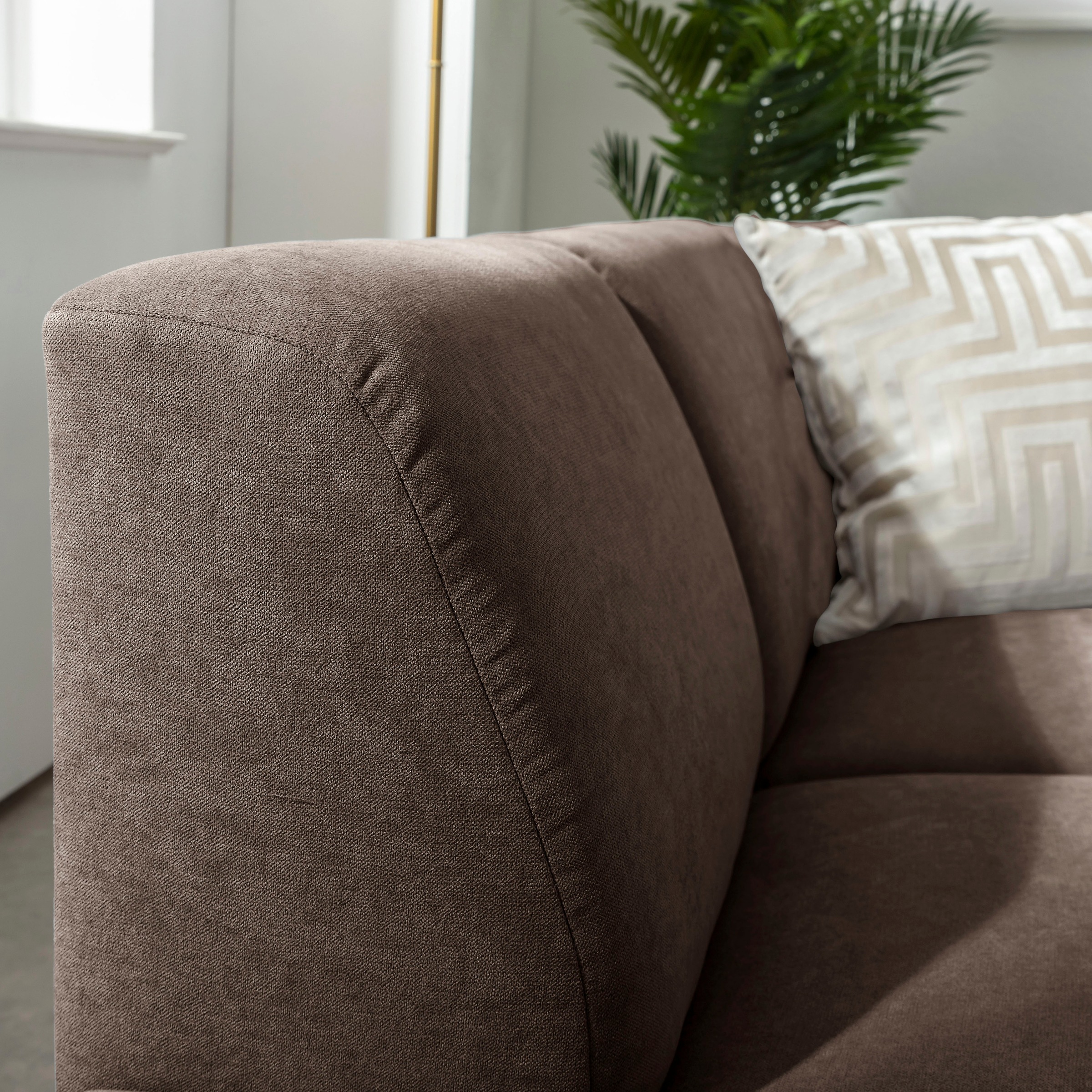 Max Winzer® Ecksofa »Blackpool modern, mittlere Sitzhärte mit hochwertiger Schaumpolsterung«, Lounge-Charakter durch niedrigen, leicht gewölbten Rücken