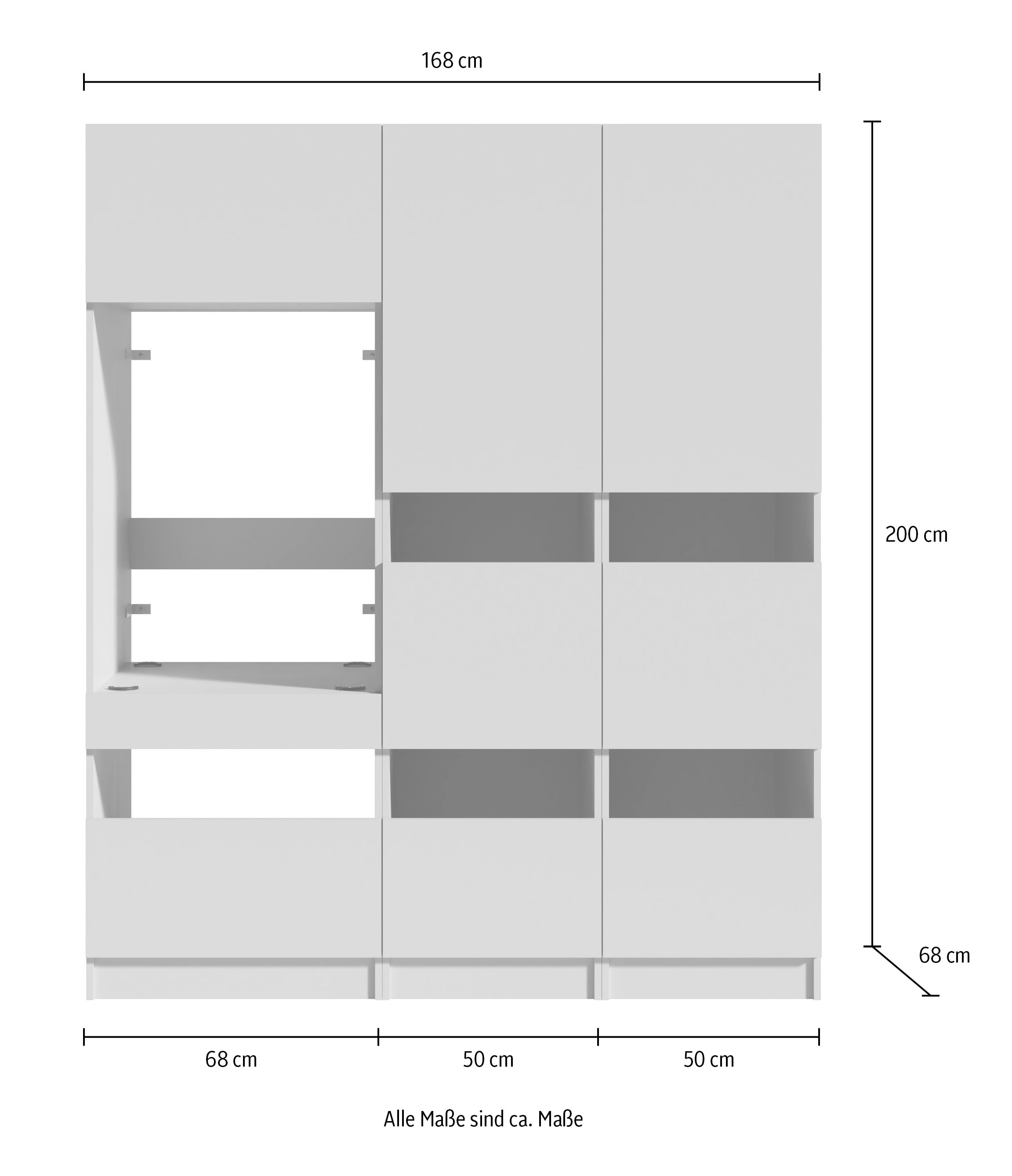 BASIC by Balculina Mehrzweckschrank-Set »Washhome B/T/H 168x68x200 cm« 3 Stk. tlg.
