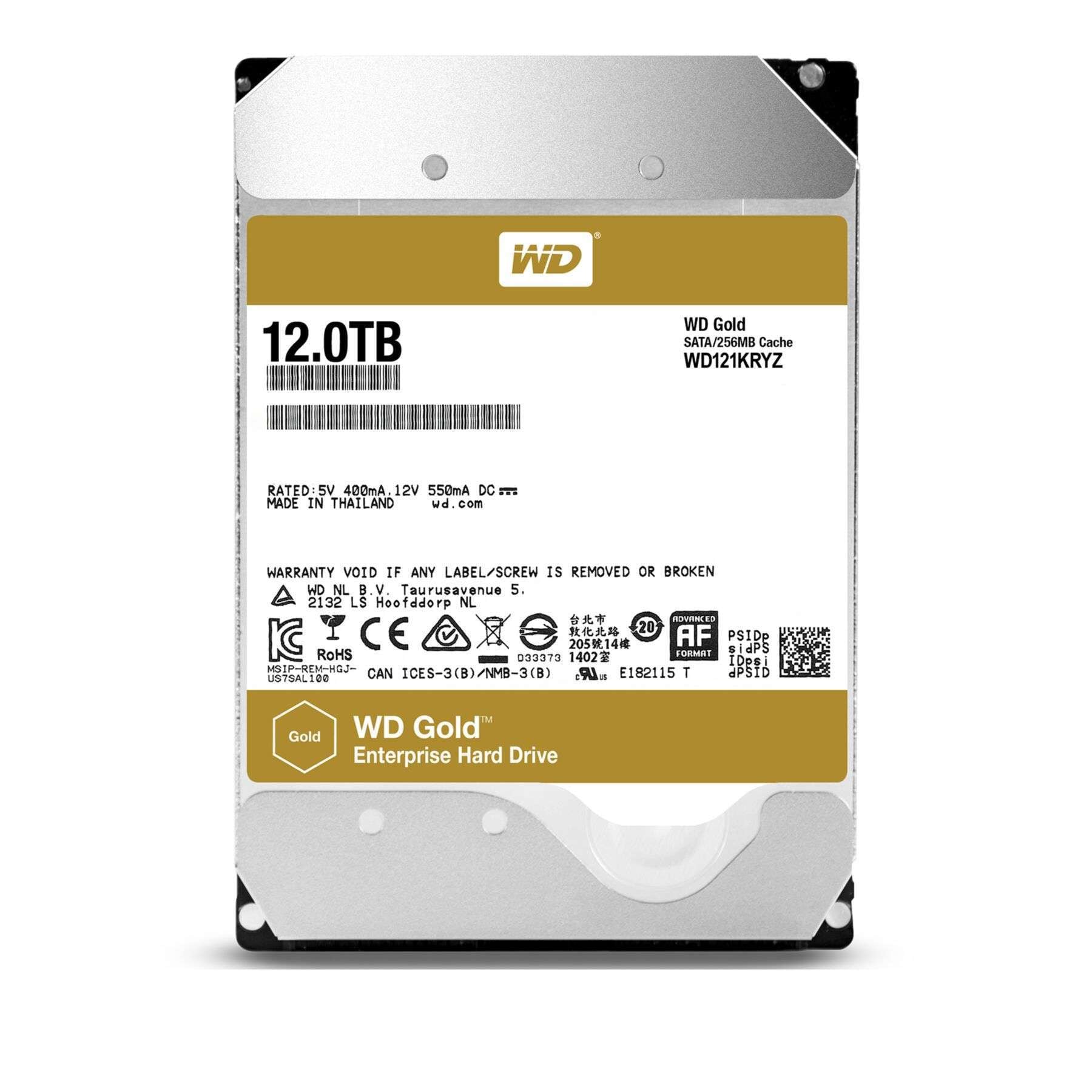 Western Digital HDD-Server-Festplatte »Gold 12TB«, 3.5 Zoll, Anschluss Serial ATA III