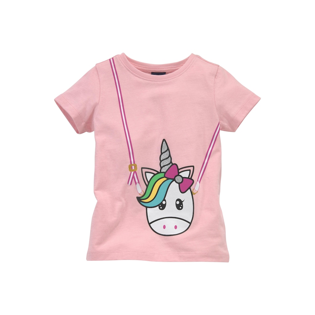 KIDSWORLD T-Shirt »für kleine Mädchen«, mit niedlichem Einhornmotiv