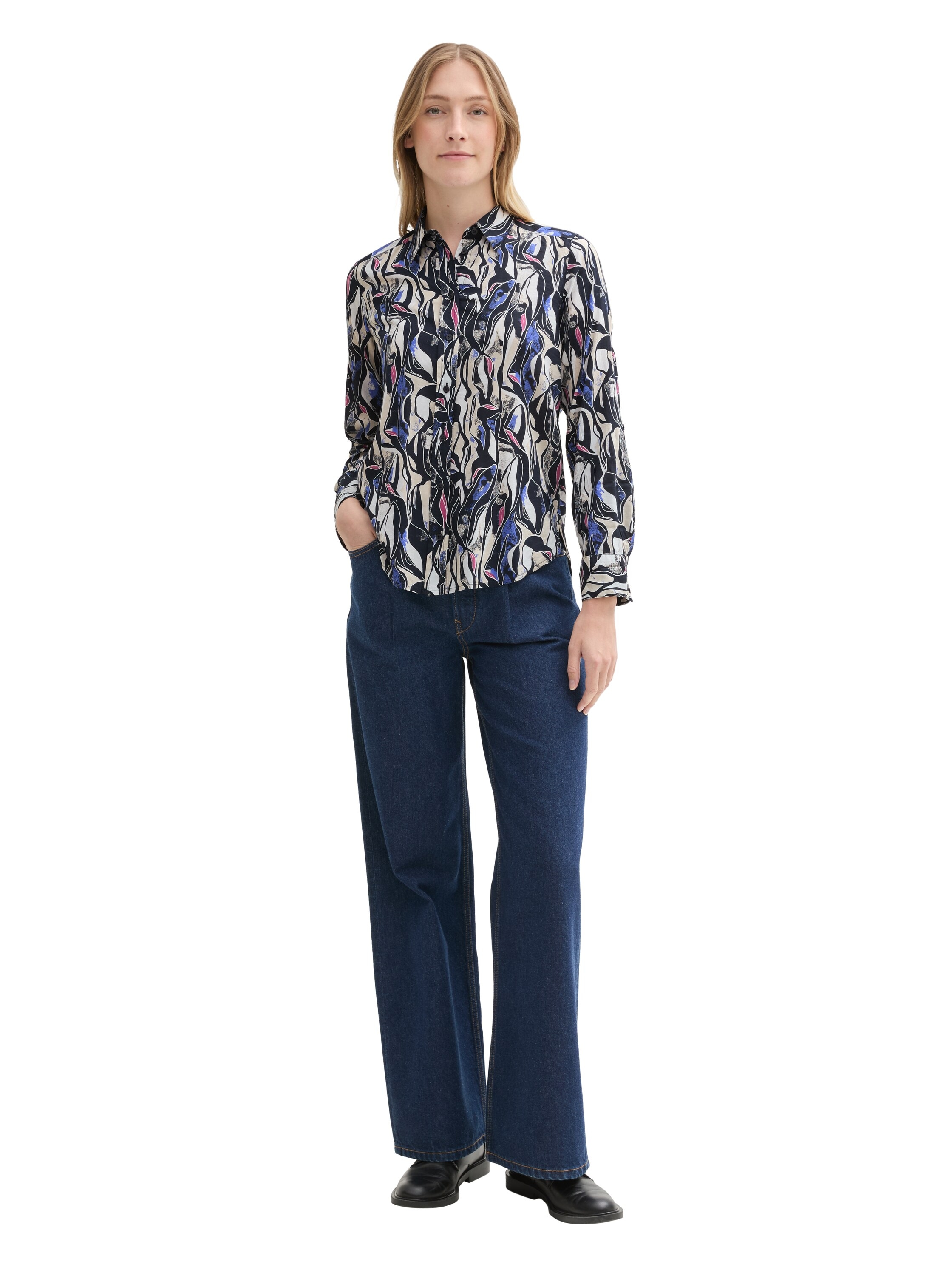 TOM TAILOR Langarmbluse, mit All-Over Print