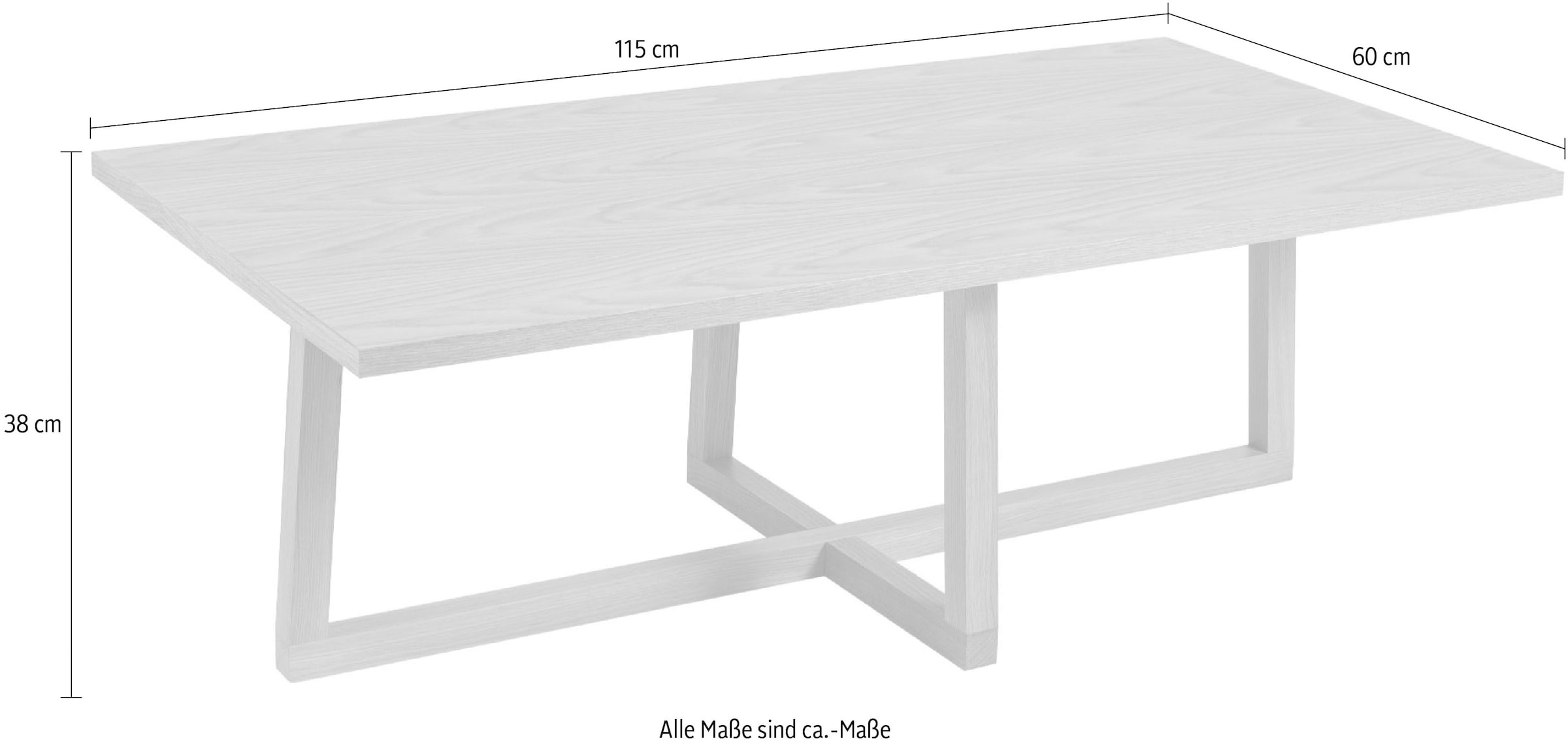 Woodman Couchtisch »Milo«, Breite 115 cm, Gestell aus Massivholz