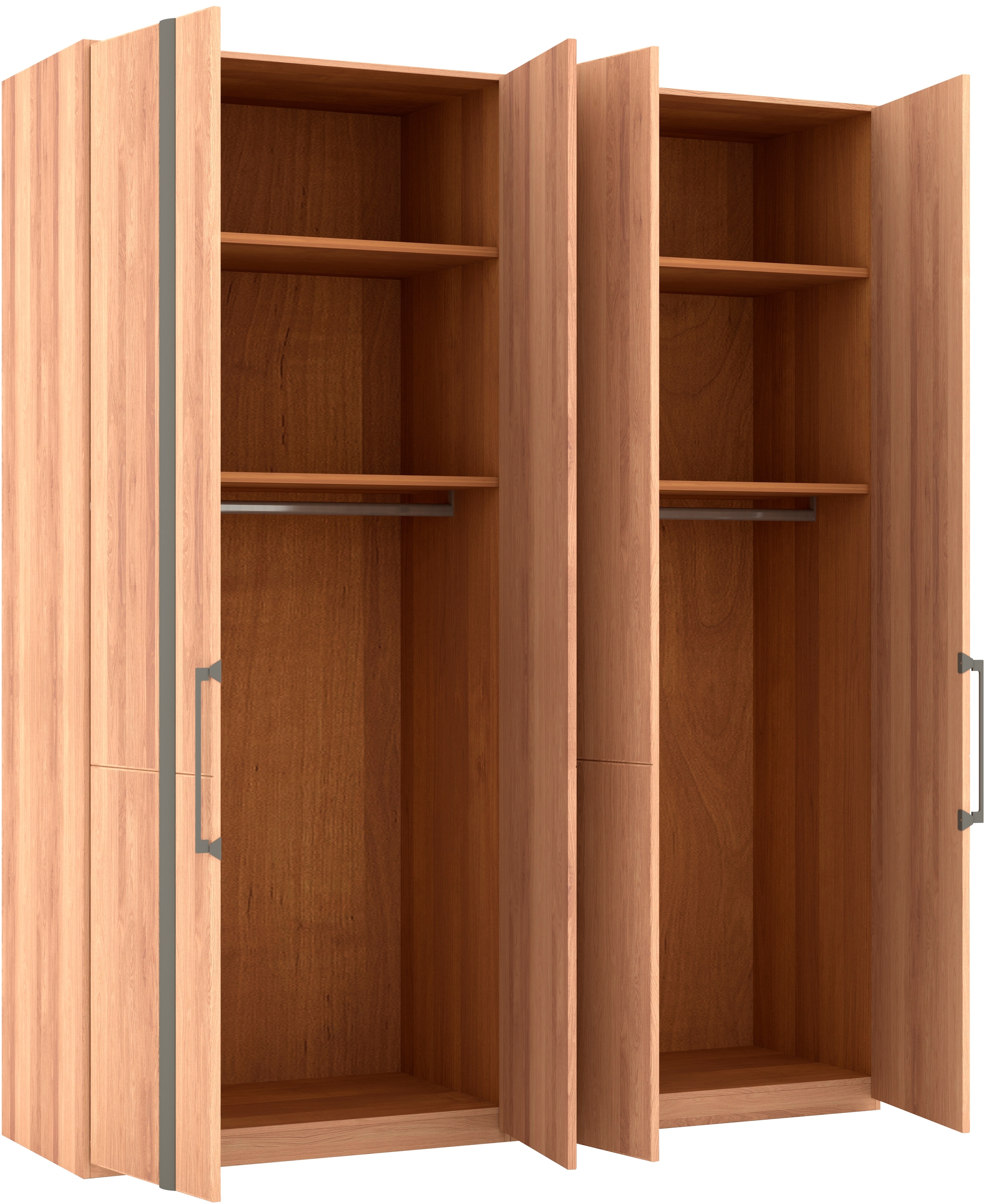 Musterring Drehtürenschrank »Sorrent, Kleiderschrank, teilmassiv Eiche«, (mit Türdämpfern, in 5 Breiten & 2 Höhen, extra Böden, MADE IN GERMANY), Türen in Eiche massiv mit Absetzung in Schiefer, verschiedene Maße
