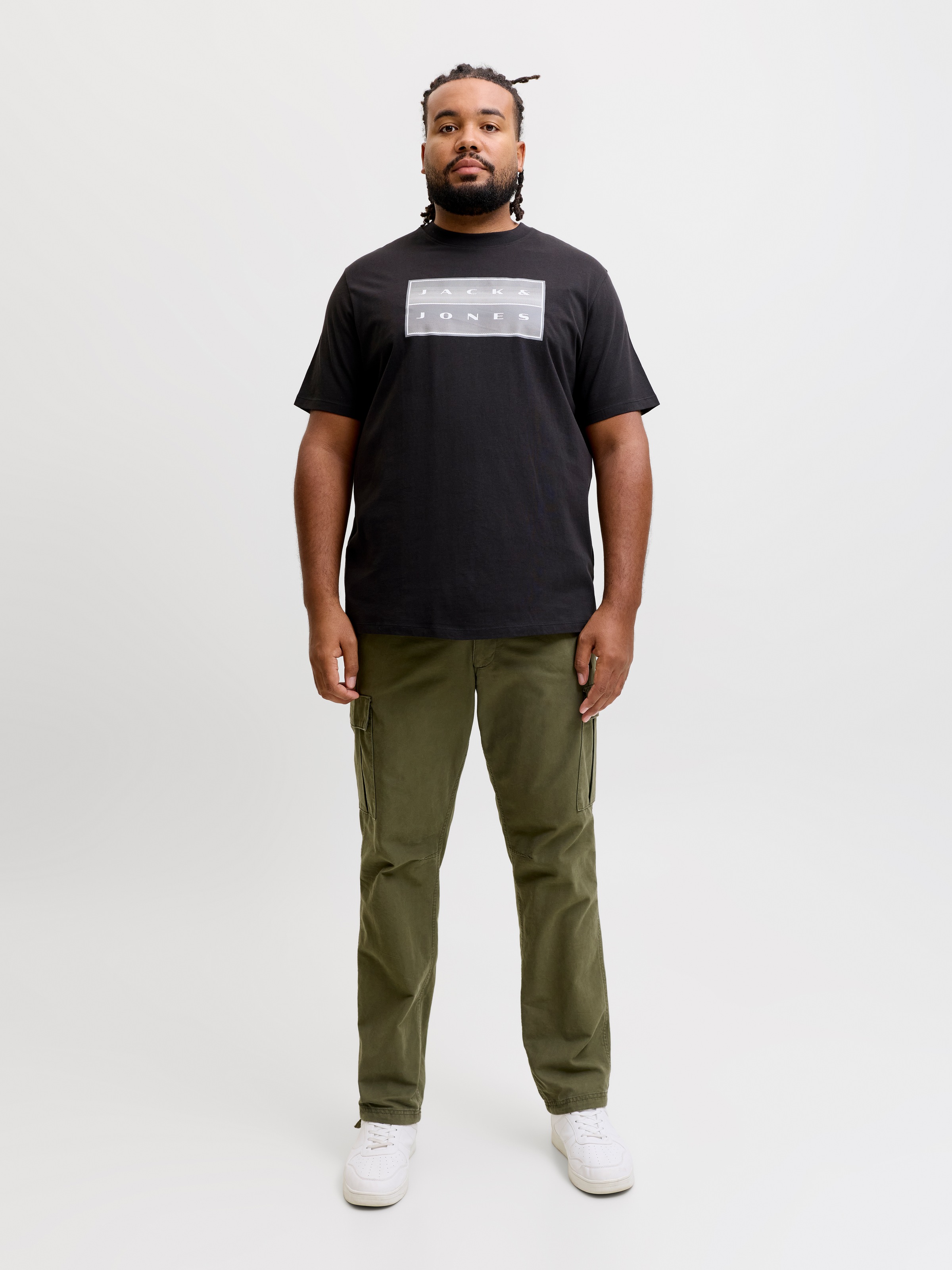 Jack & Jones PlusSize T-Shirt »JCOFUSION BOX PRINT TEE SS CN PLS« Baumwolle, regular fit