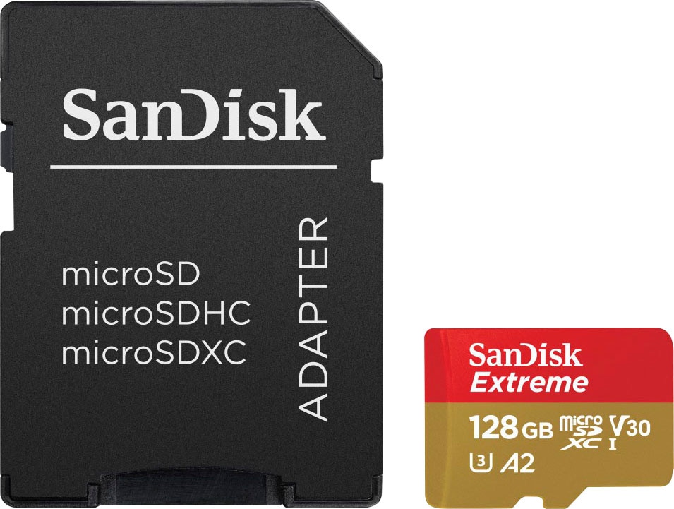 Sandisk Speicherkarte »Extreme 128GB«, (UHS Class 3 160 MB/s Lesegeschwindigkeit)
