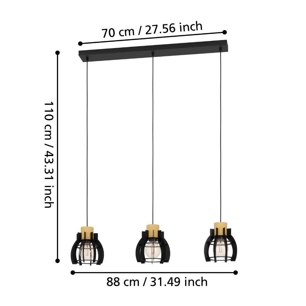 EGLO Hängeleuchte »STILLINGTON 1«, 3 flammig, Leuchtmittel E27 | ohne Leuchtmittel, Pendelleuchte, Hängeleuchte, Industrial Stil, Schwarz, Hängelampe