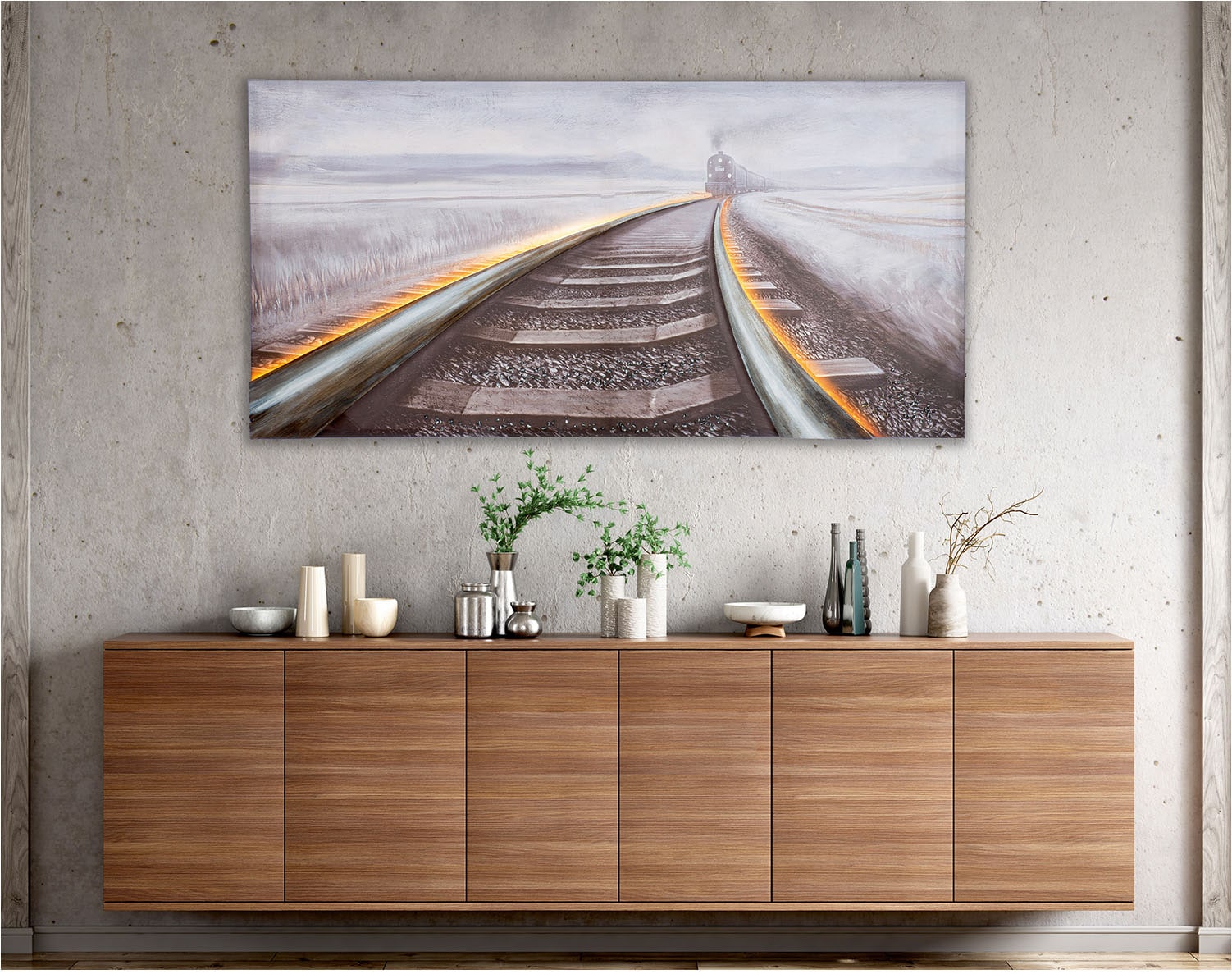 GILDE Metallbild »Bild rechteckig Railroad« Landschaft 1 Stk. tlg.