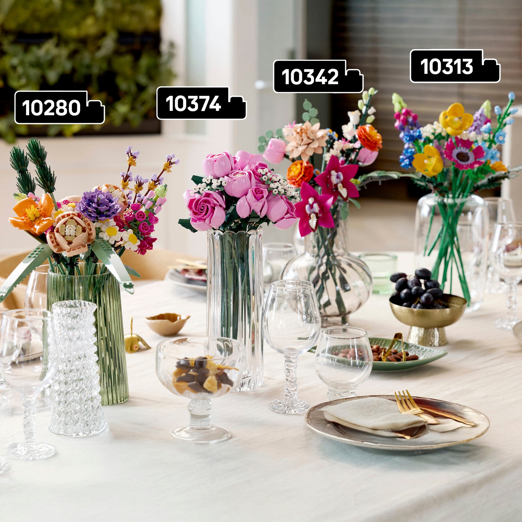 LEGO® Konstruktionsspielsteine »Rosa Rosenstrauß (10374), LEGO Botanicals« Blumen, Made in Europe