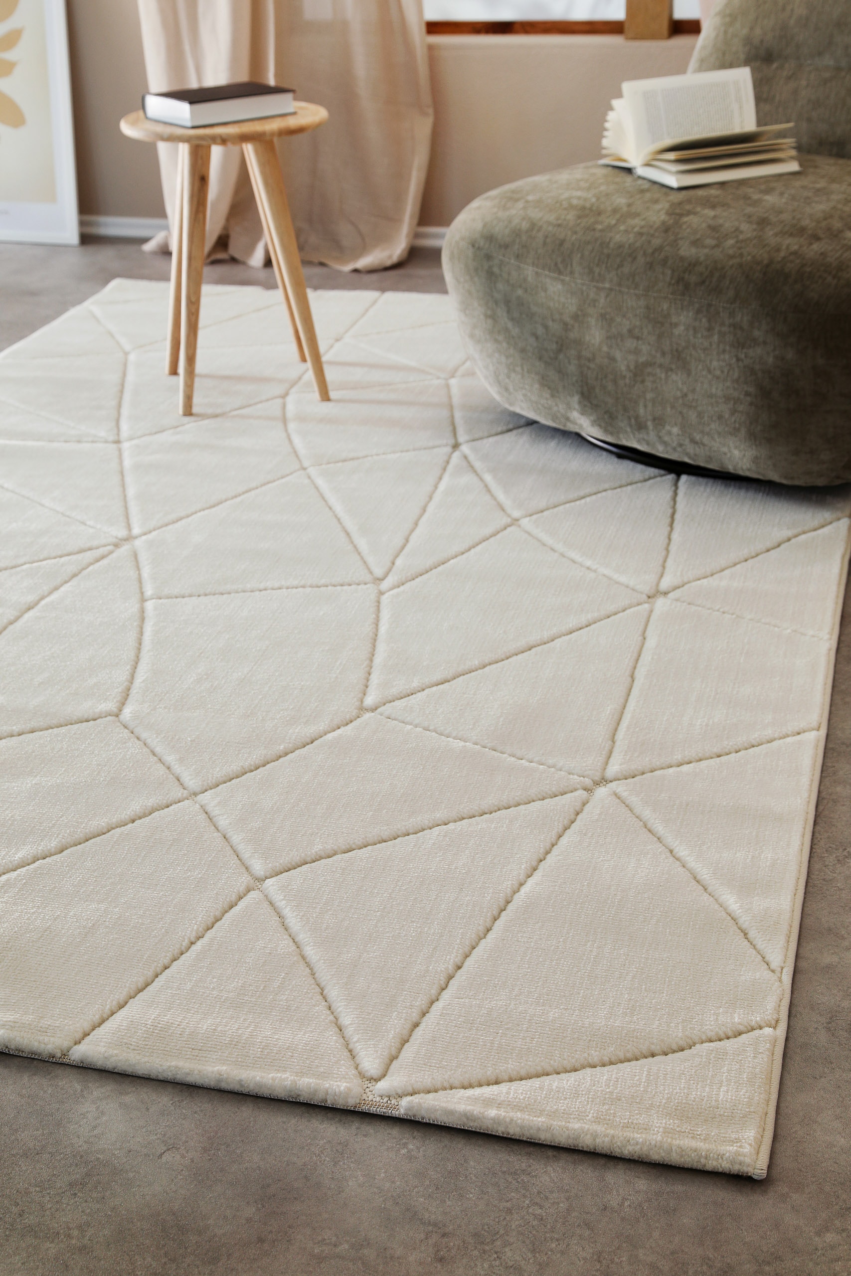 Wecon home Teppich »Unplugged, auch in quadratischer Form«, rechteckig, 10 mm Höhe, Kurzflor, Hoch Tief Struktur, gewebt, Wohnzimmer, Schlafzimmer, modern
