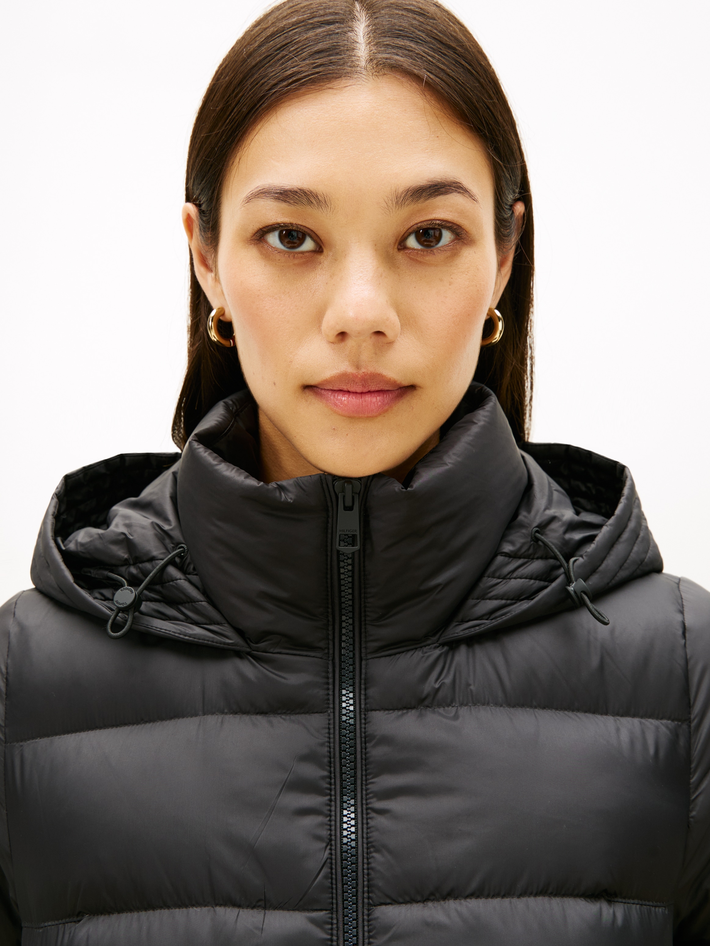 Tommy Hilfiger Steppjacke »LW DOWN CASUAL JACKET« mit Kapuze mit Logoprägung