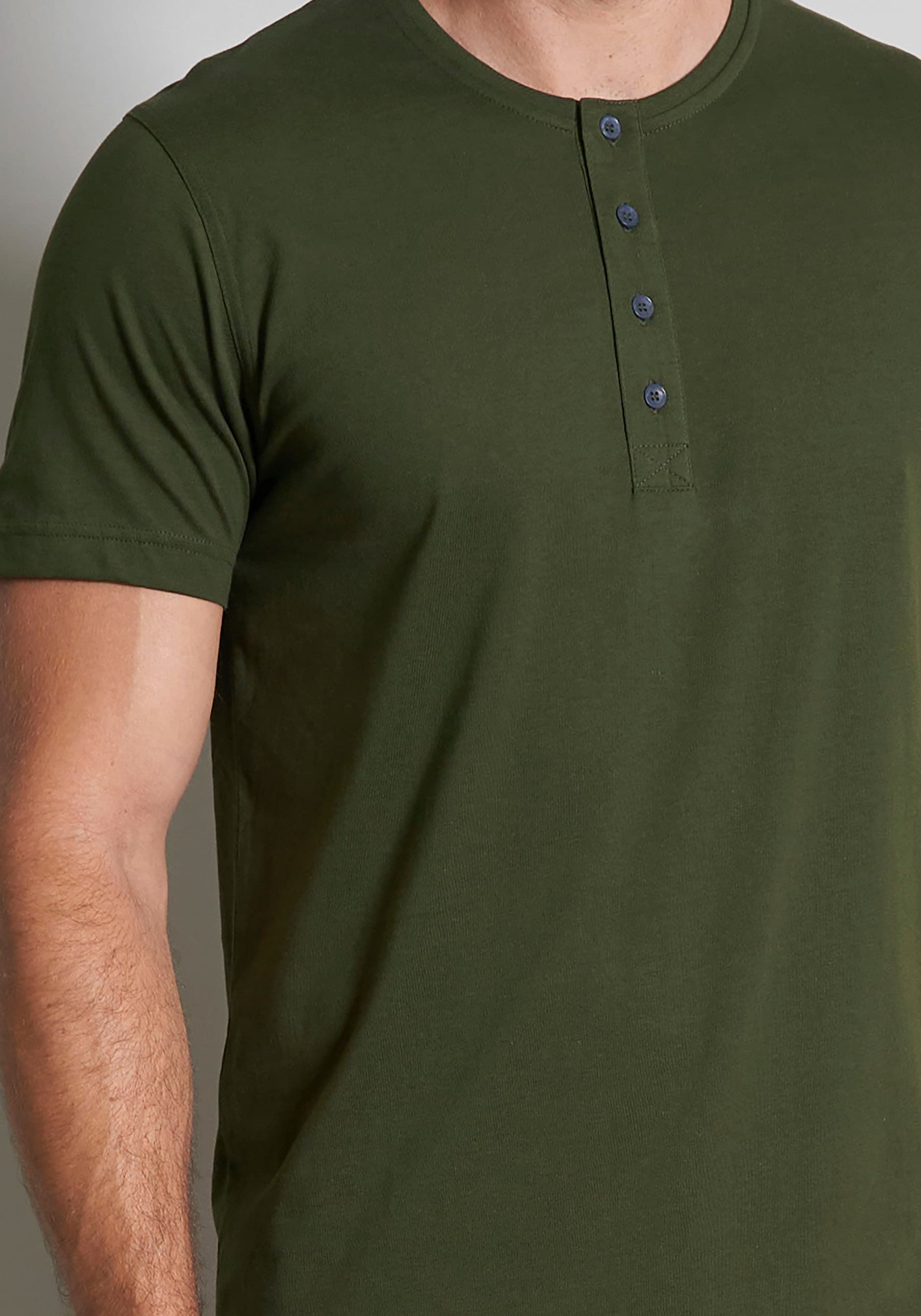 TOM TAILOR T-Shirt »Cansas«, Knopfleiste vorn, Rundhalsausschnitt, Kurzarm