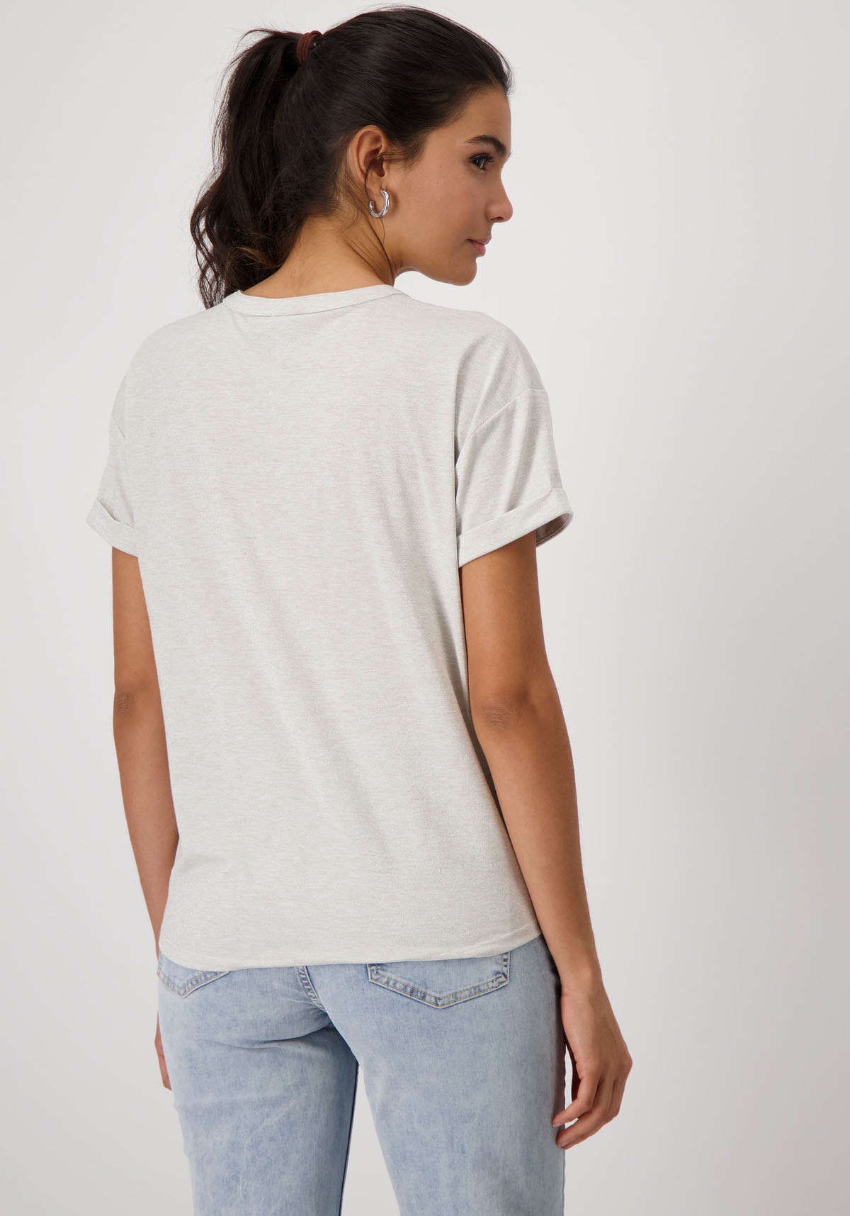 Monari Kurzarmshirt, Mit V-Ausschnitt