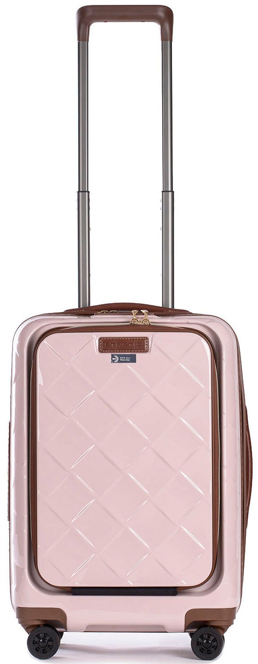 Stratic Damen Hartschalen-Trolley »Leather&More S mit Vortasche in rosa, Größe B/H/T: 37 cm x 55 cm x 22 cm 33 l