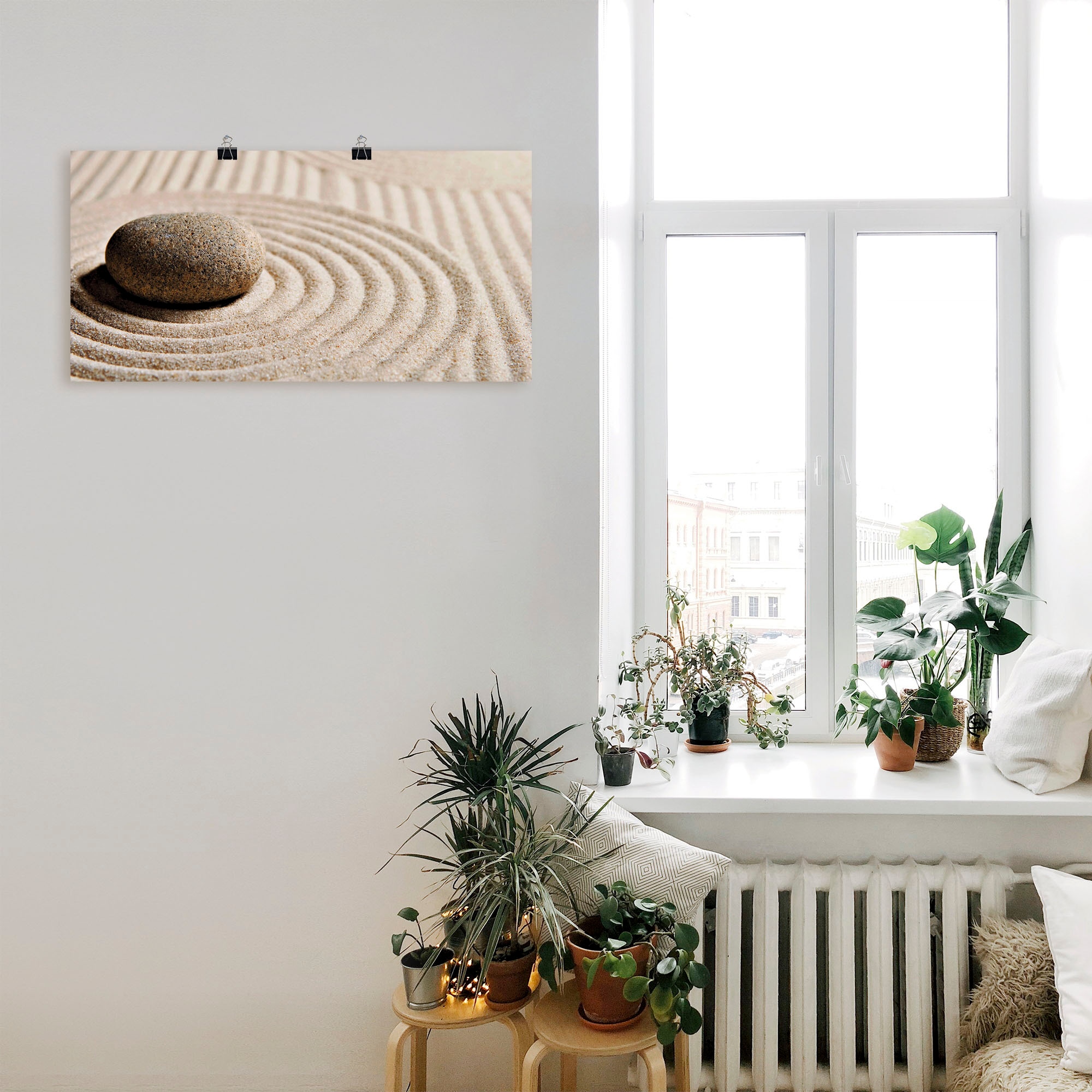 Artland Wandbild »Mini Zen Garten - Sand«, Zen, (1 St.), als Leinwandbild, Poster, Wandaufkleber in verschied. Größen
