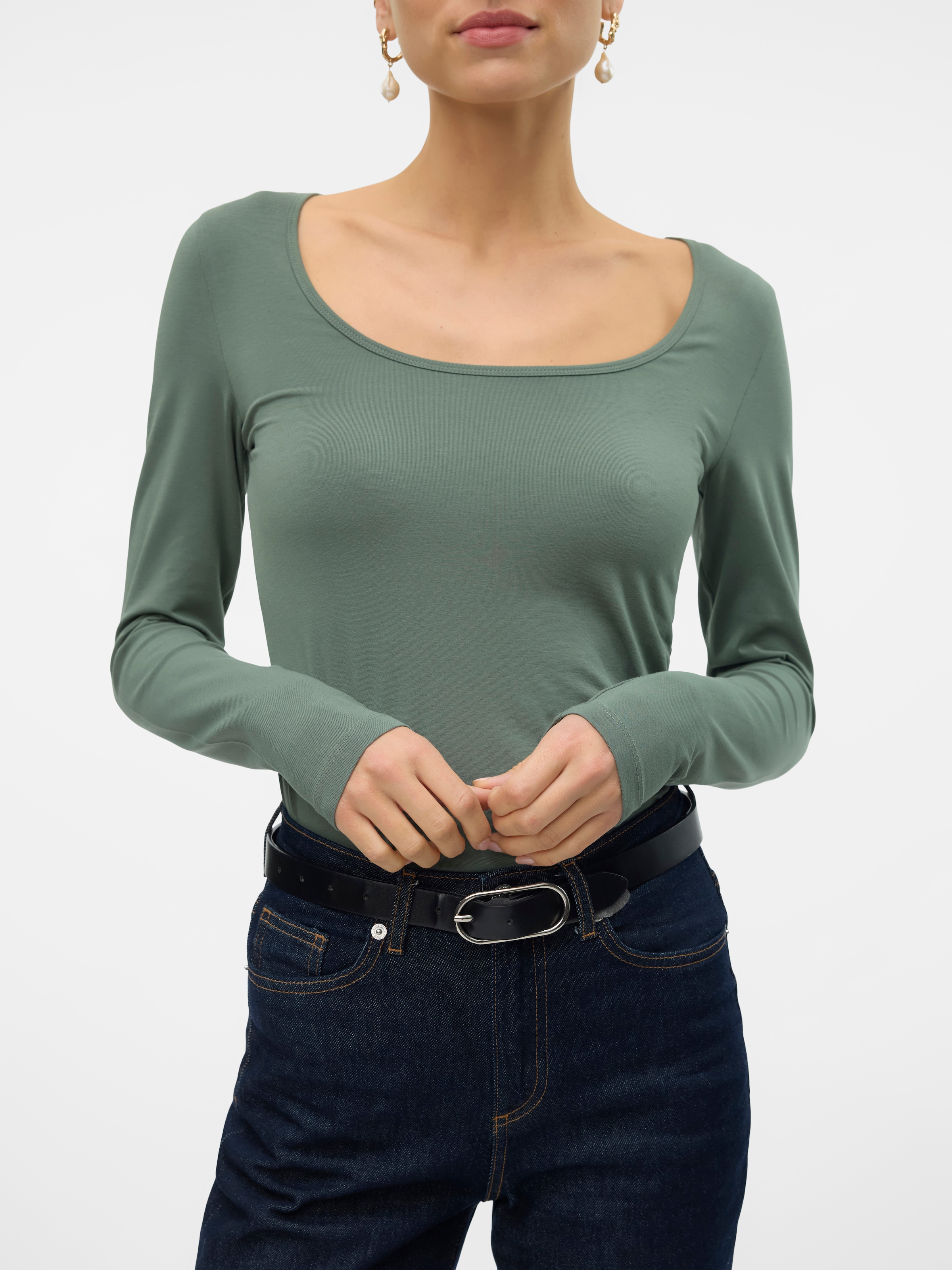 Vero Moda Langarmshirt »VMLULU LS U-NECK TOP JRS GA NOOS«