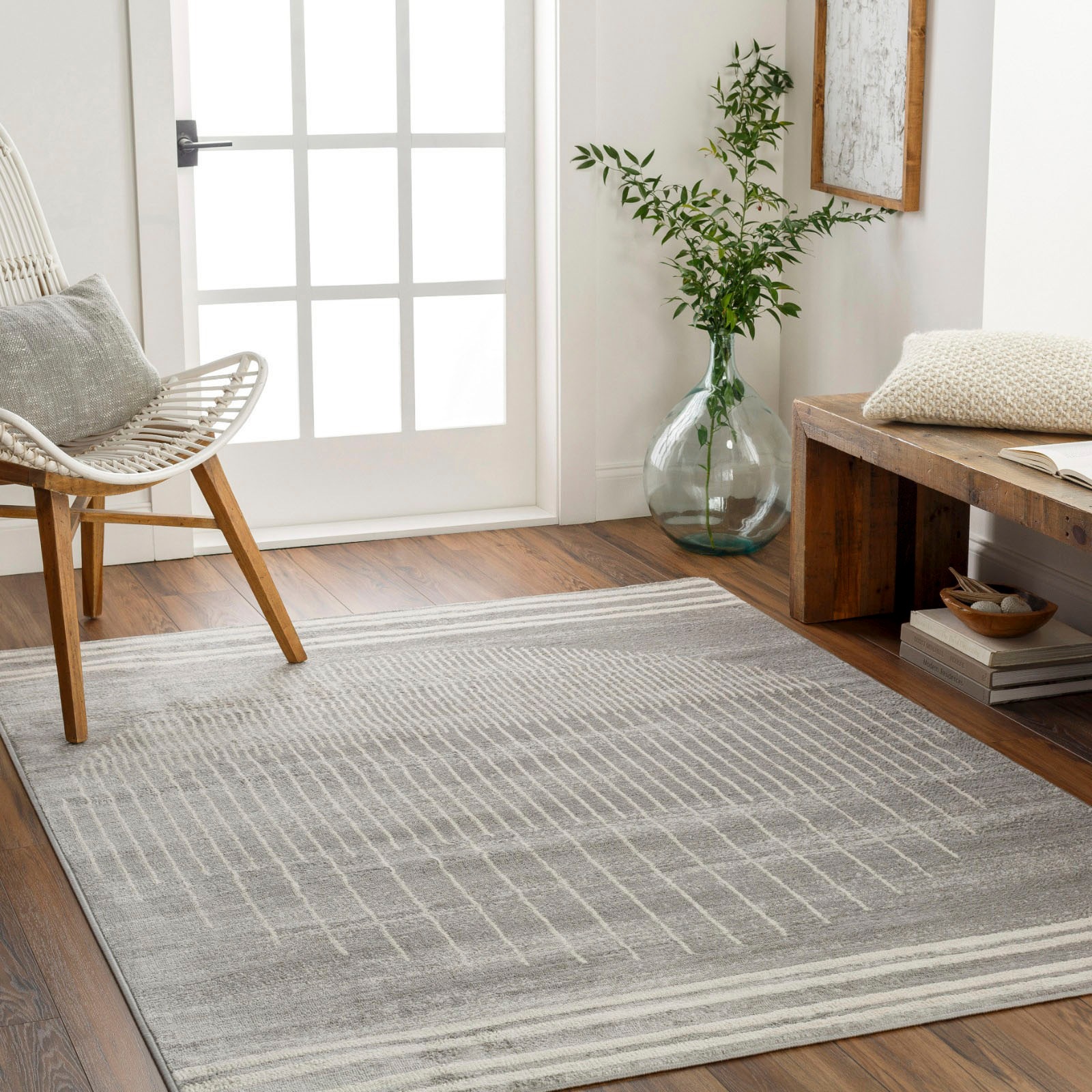 Livabliss Teppich »SANTIAGO«, rechteckig, 10 mm Höhe, Skandinavischer Teppich, Kurzflor Boho-Wohnzimmerteppich, Läufer
