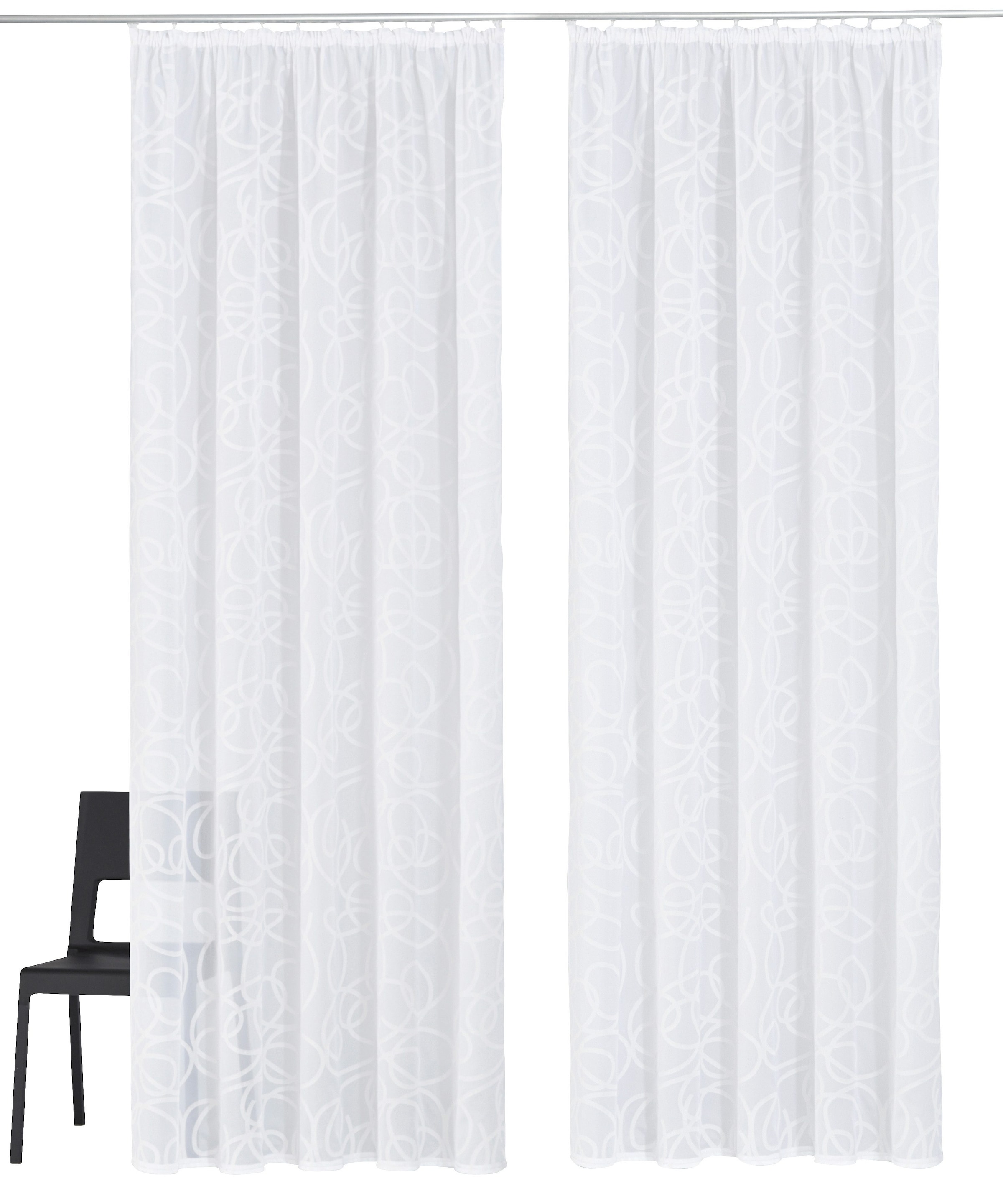 my home Gardine »Tanaro«, (2 St.), Vorhang, Fertiggardine, 2-er Set, mit Schlingen-Motiv bedruckt