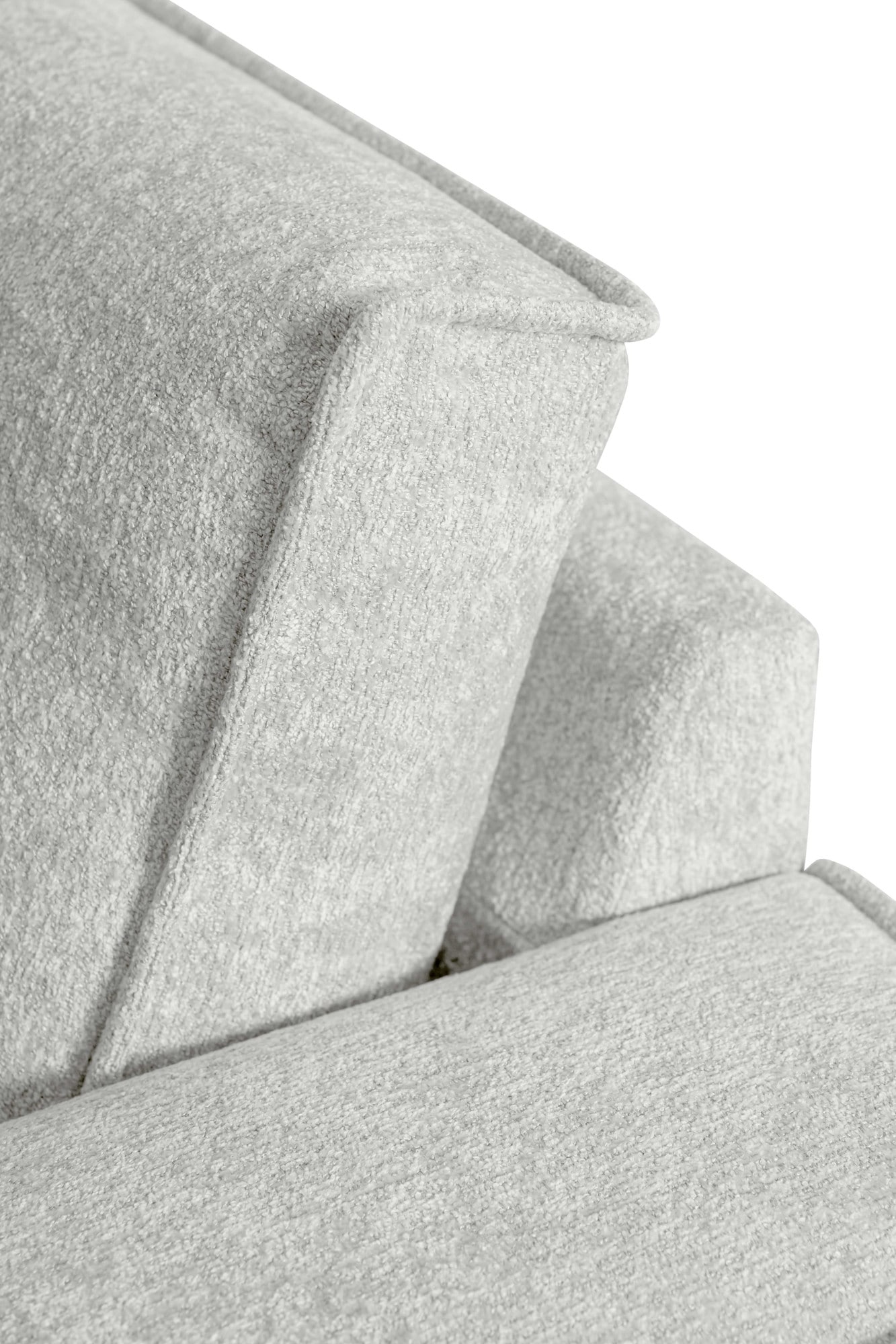 Places of Style Wohnlandschaft »XXL Sofa Oland, Struktur, Flachgewebe, Luxus-Microfaser, Boucle«, U-Form, 345 cm, Wellenunterfederung, Skandi-Design, Metallfüße