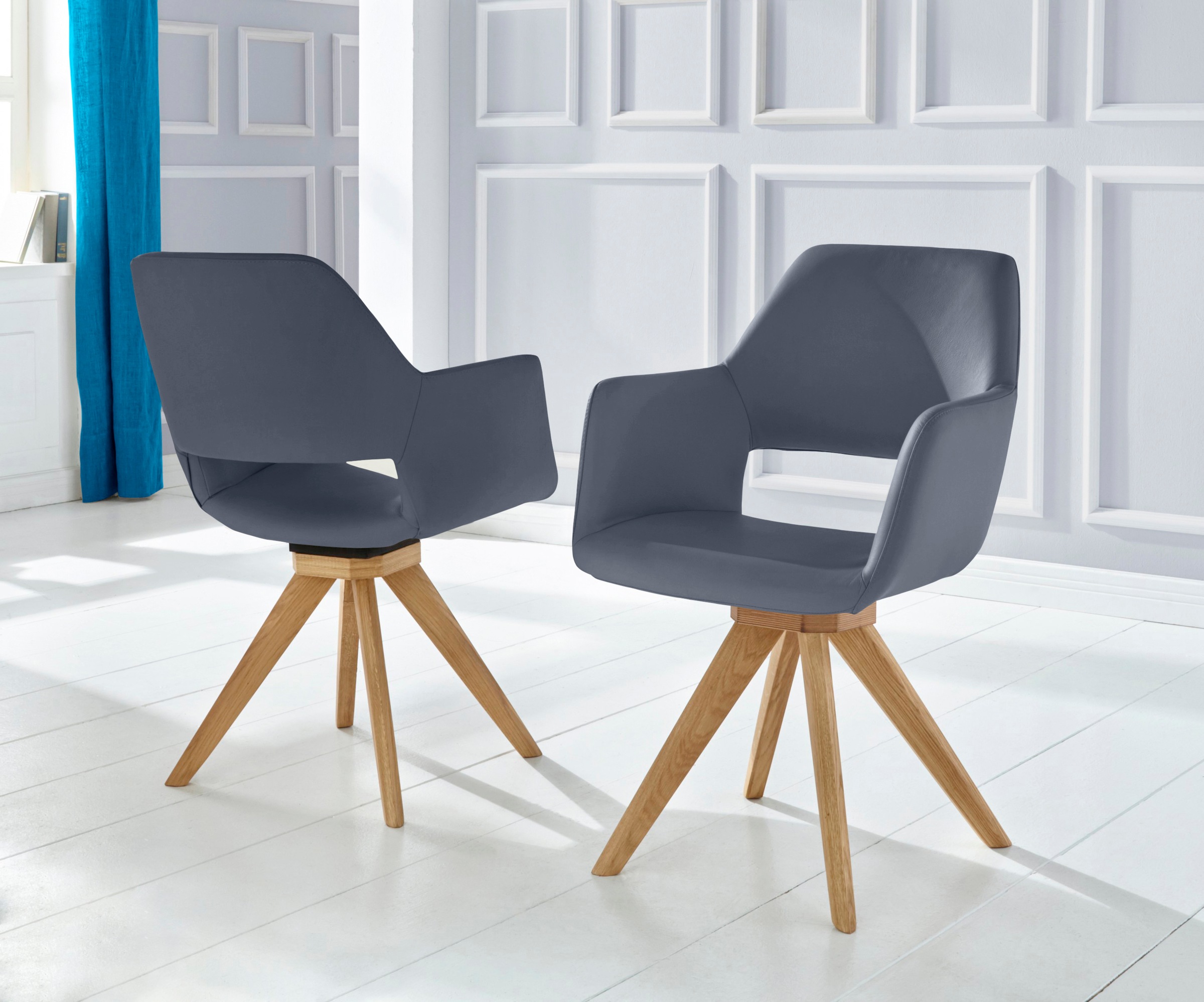 Premium collection by Home affaire Drehstuhl »Berlin«, (Set), 2 St., Leder, Bezug in Microfaser oder Leder
