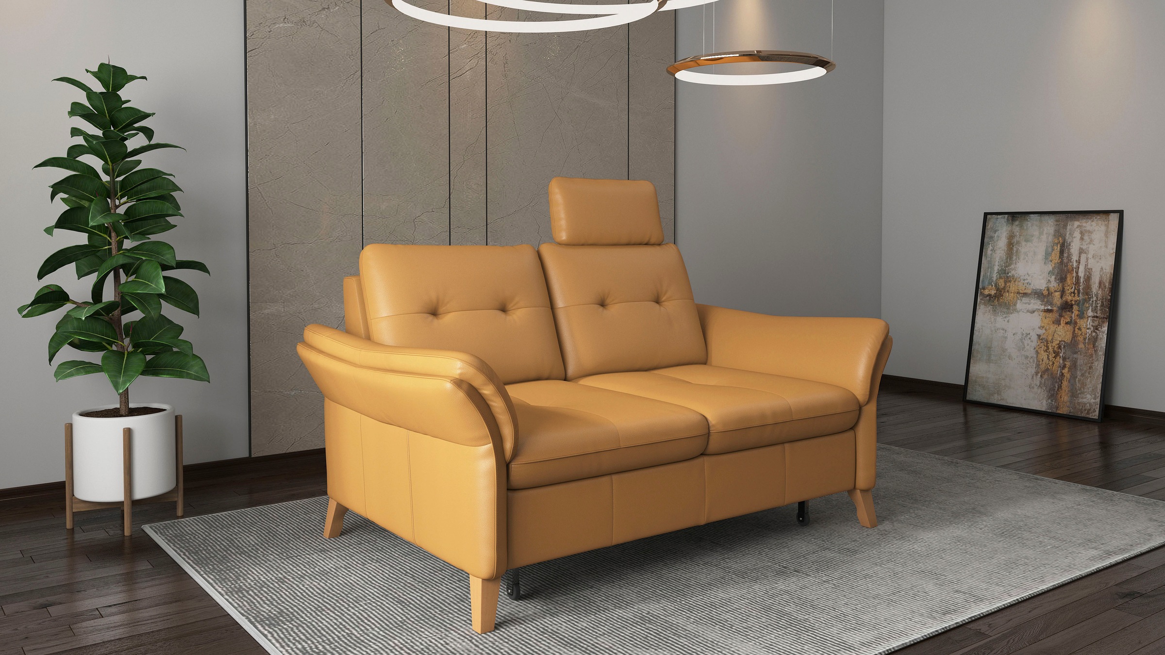 sit&more 2-Sitzer »Göteborg«, inklusive Sitztiefenverstellung und Federkern
