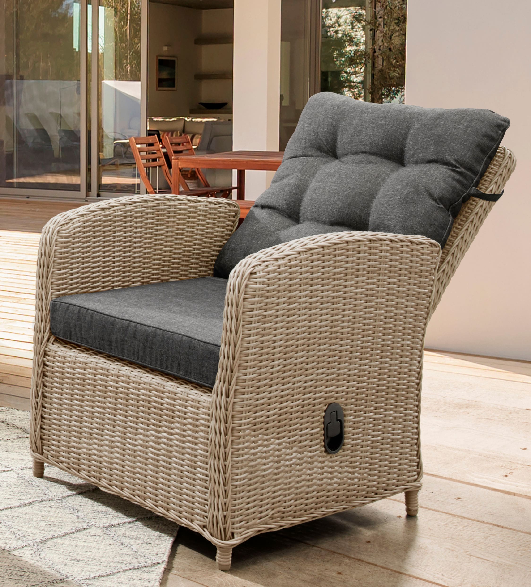 Destiny Loungesessel »MERANO«, Aluminium, Polyrattan, inkl. Auflagen