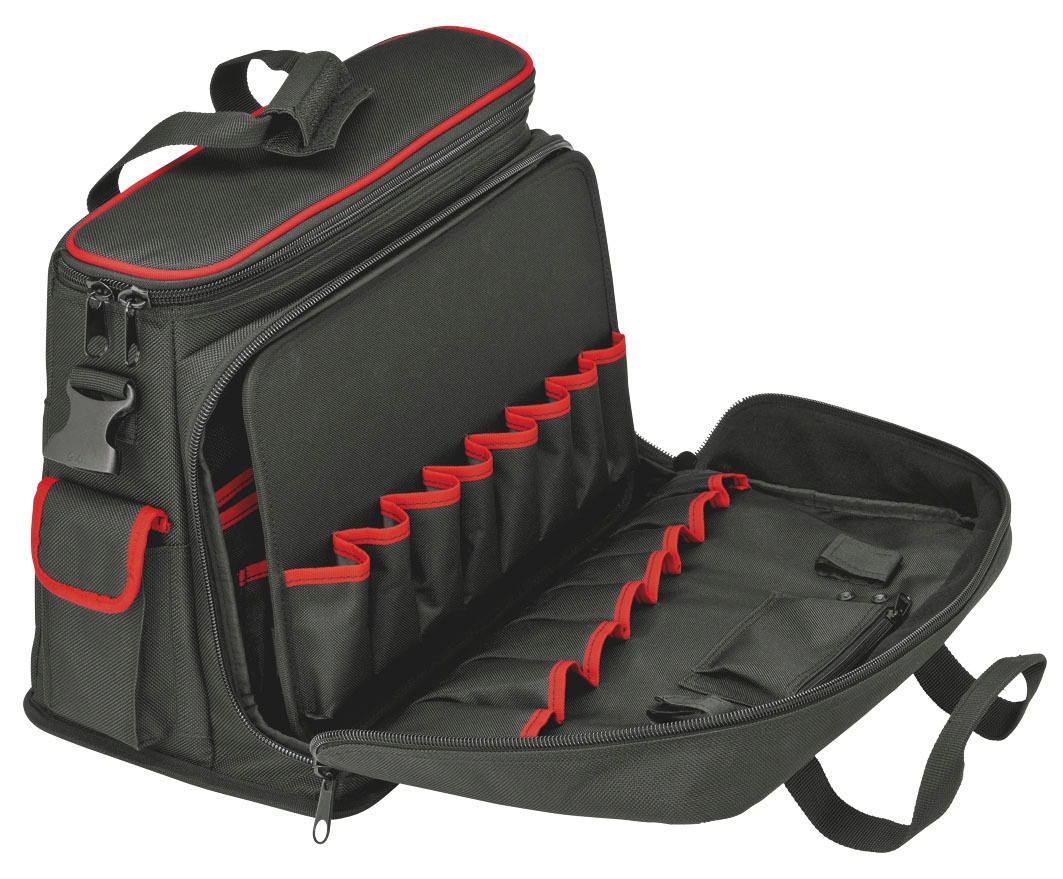 Knipex Werkzeugtasche »00 21 10 LE "Service"«, mit 5 Werkzeugtaschen, 3 Stifttaschen und verstellbarem Schultergurt
