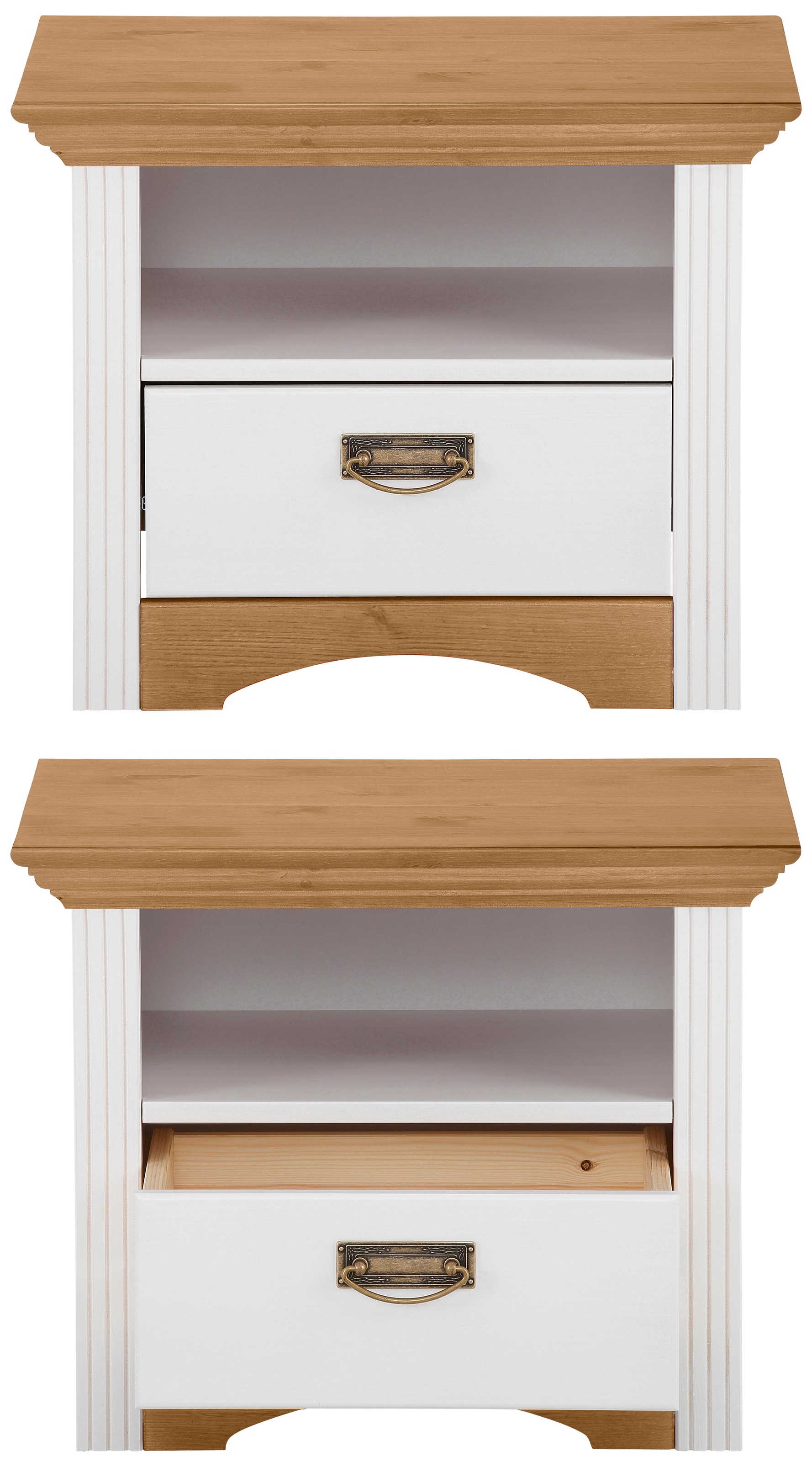 Home affaire Schlafzimmer-Set »"Konrad", komplettes Schlafzimmer mit großem Schrank«, (Set, 4 tlg., Kleiderschrank 5 türig mit Schubladen, 2 Nachttische, Bett 180x200cm), mit 5-trg. Kleiderschrank, Bett 180/200 cm und 2 Nachttischen