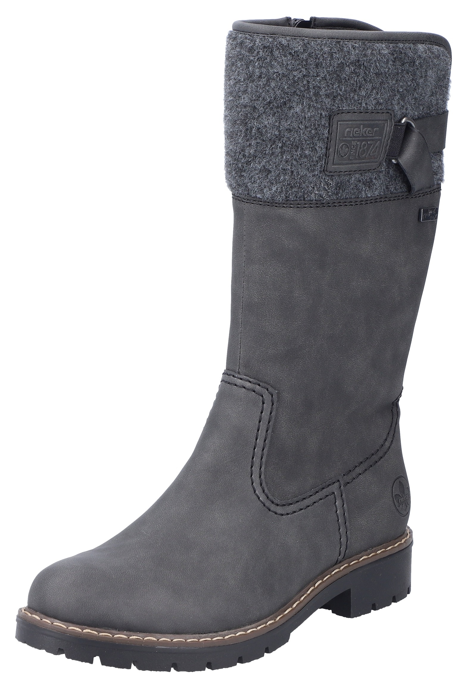 Winterstiefel, Boots, Blockabsatz, mit wasserabweisender riekerTEX-Membran