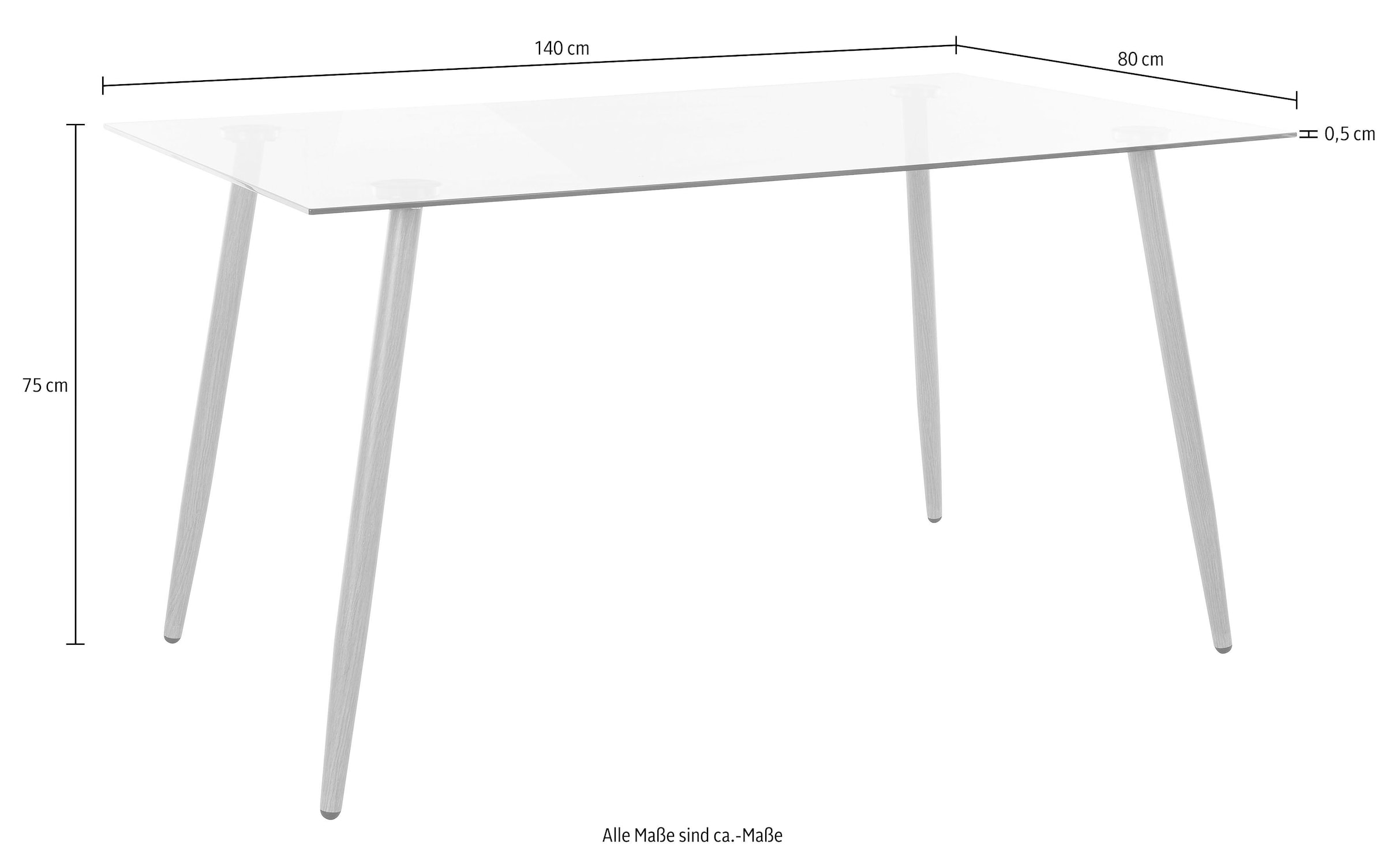 OTTO home Glastisch »Miller« Breite 140 cm