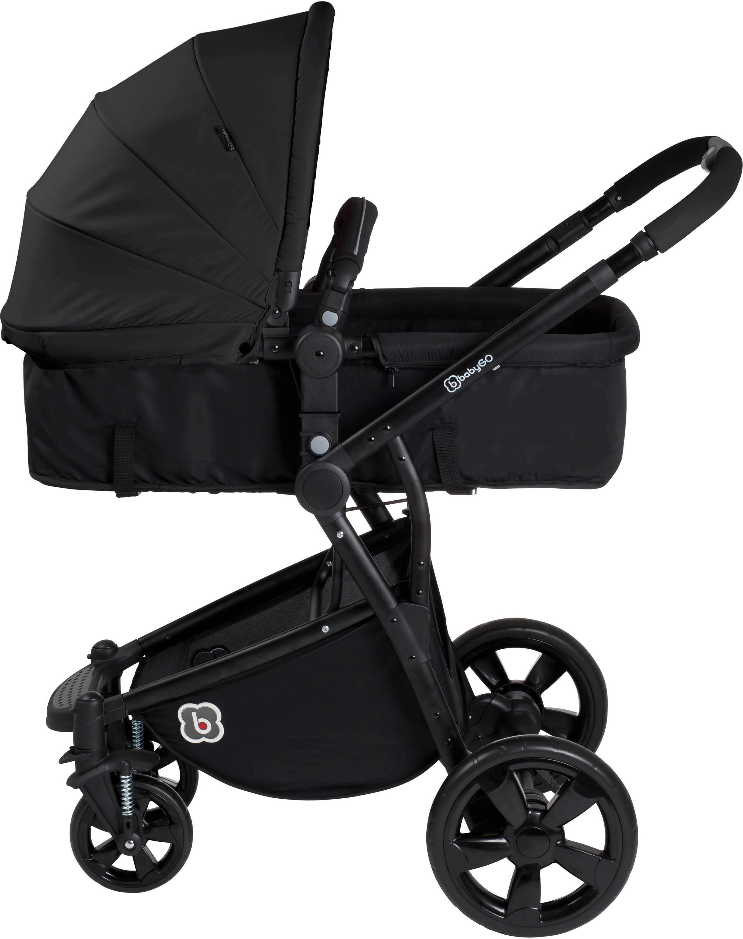 BabyGo Kombi-Kinderwagen »Spring, black«, 15 kg, ; Kinderwagen
