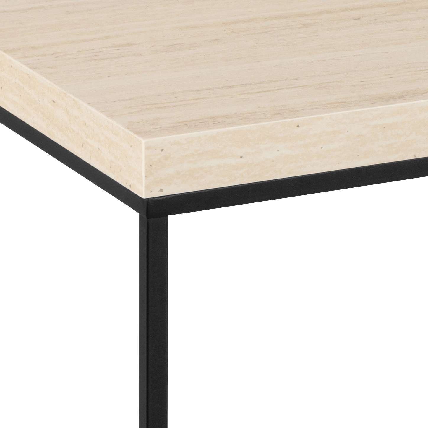 ACTONA GROUP Couchtisch »Barossa Wohnzimmertisch, Sofatisch, Kaffeetisch,«, rechteckig, Steinoptik, schwarze Stahlbeine, Breite 110 cm