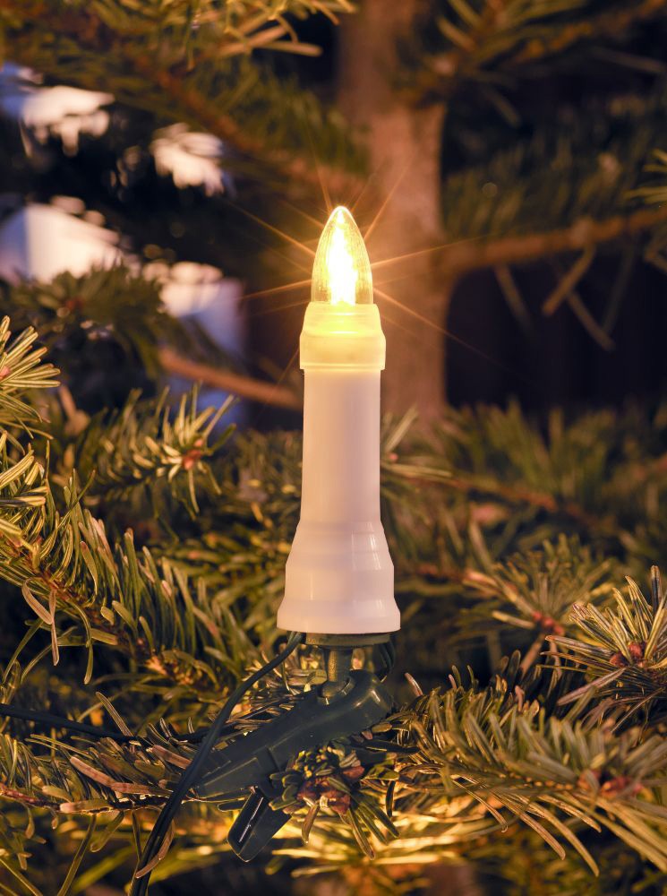 KONSTSMIDE LED-Christbaumkerzen »Weihnachtsdeko aussen, String, weiße bei 16 Topbirnen, One Dioden Christbaumschmuck«, OTTO warm kaufen