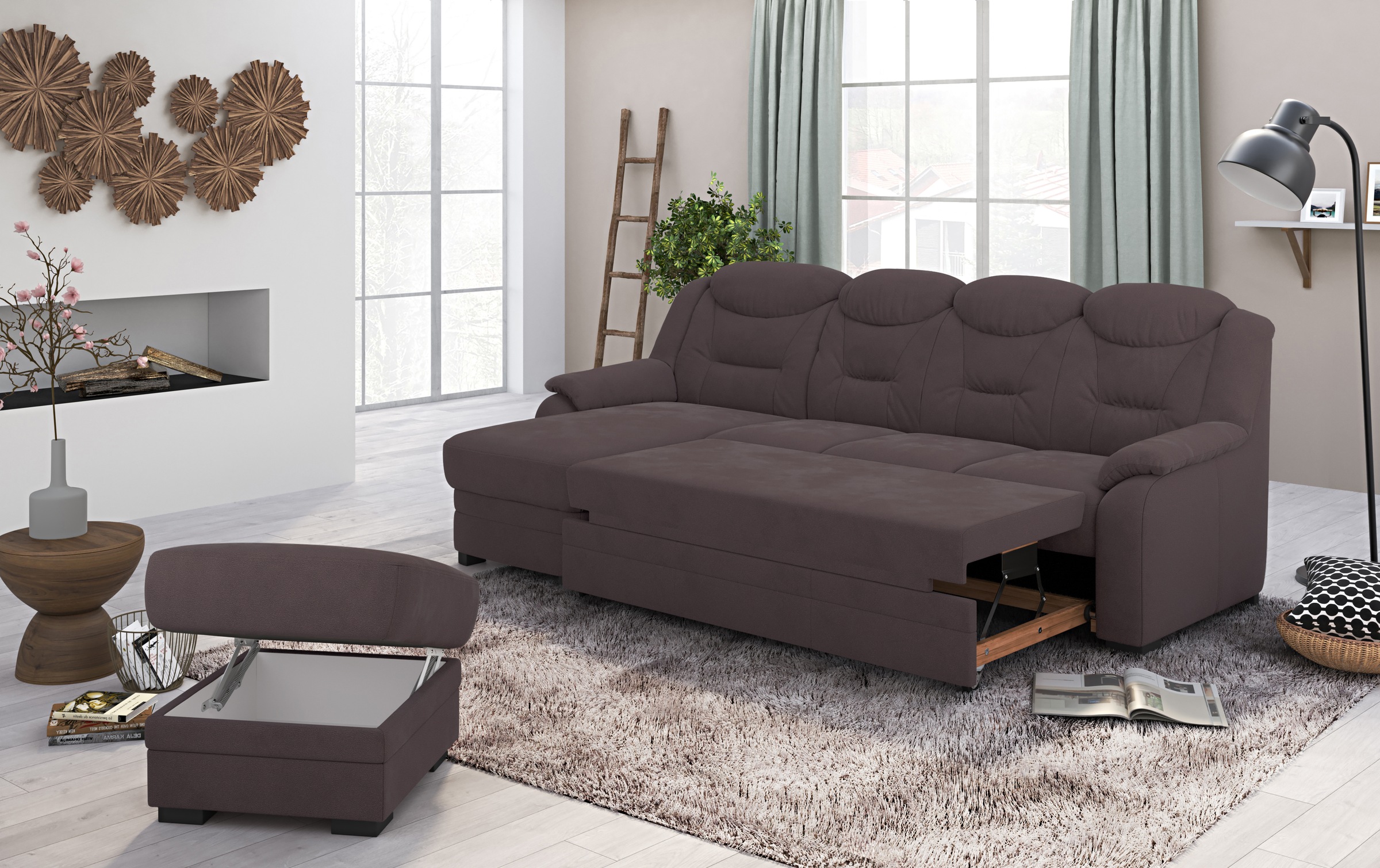 COTTA Ecksofa »Marcus L-Form«, wahlweise mit Bettfunktion