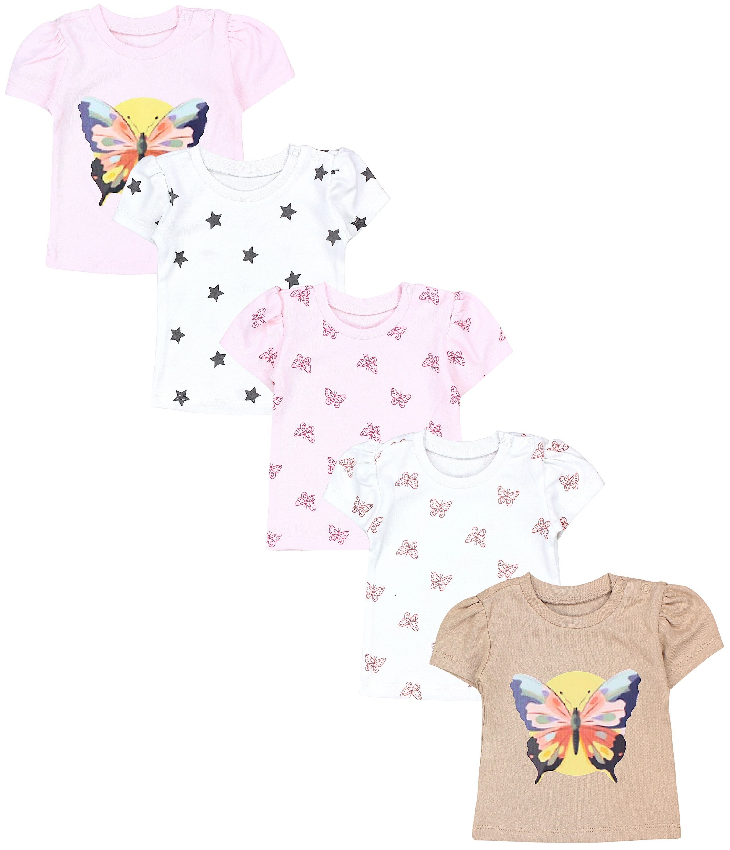 TupTam T-Shirt »Shirt Baby Mädchen Kurzarm T-Shirt 5er Set«