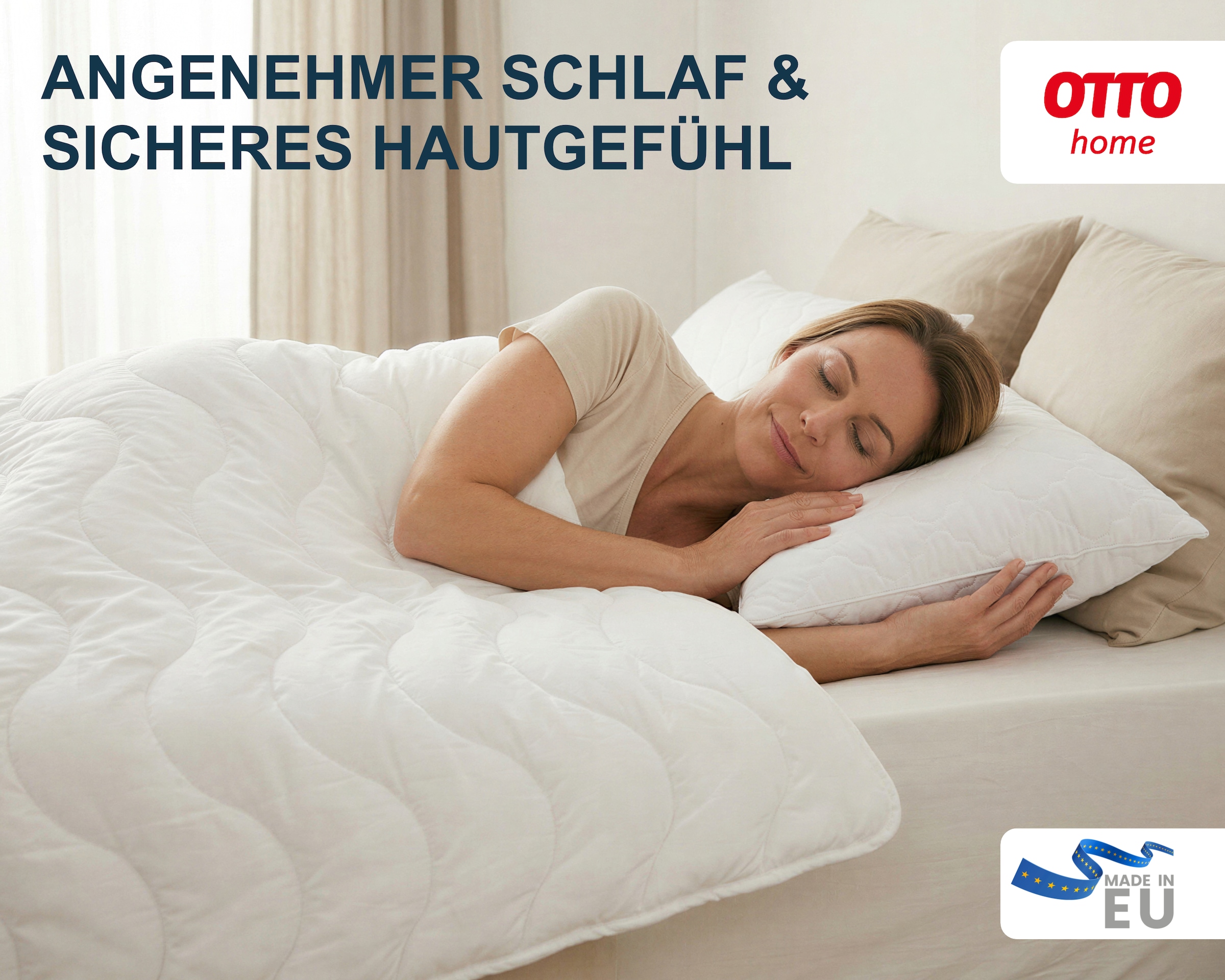 OTTO home Microfaserbettdecke + Microfaserkissen »Mailo, Bettdecke 135x200 cm, 155x220 cm« 2-tlg., Set mit Kissen 80x80 cm, Sommer, Winter