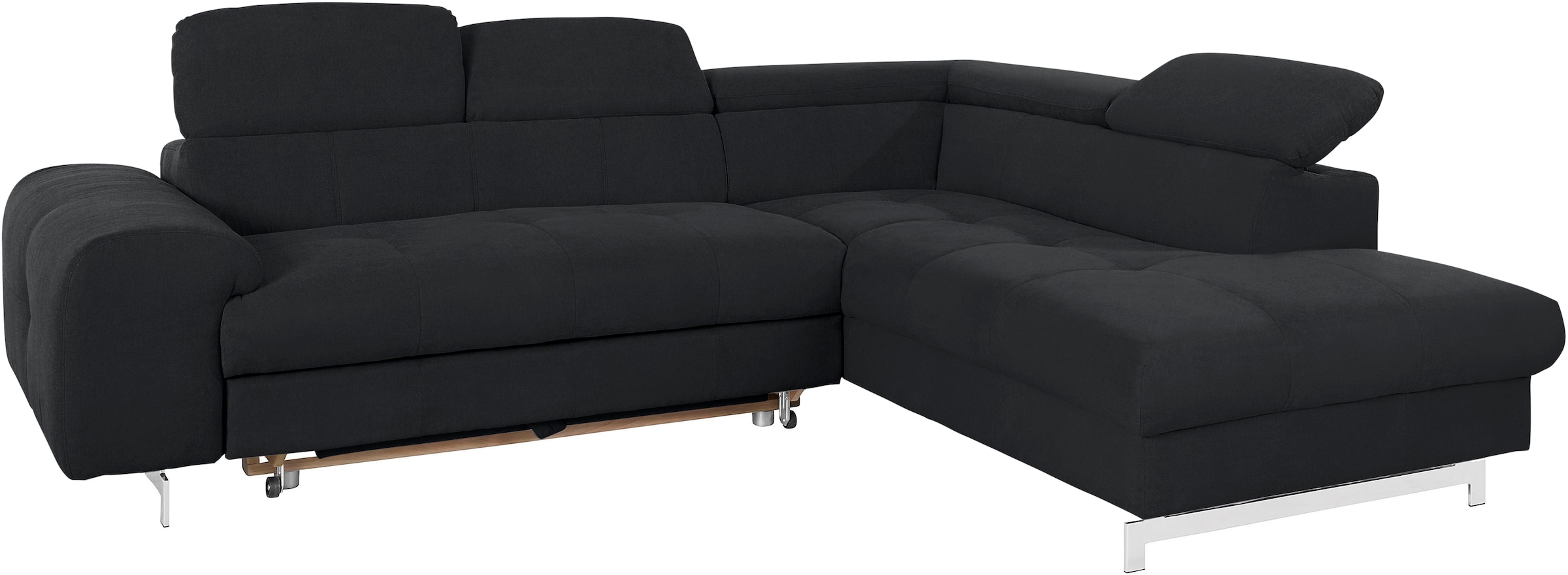 COTTA Ecksofa »Chef L-Form« mit Kopfteilverstellung, edle Metallkufen, wahlweise mit Bettfunktion