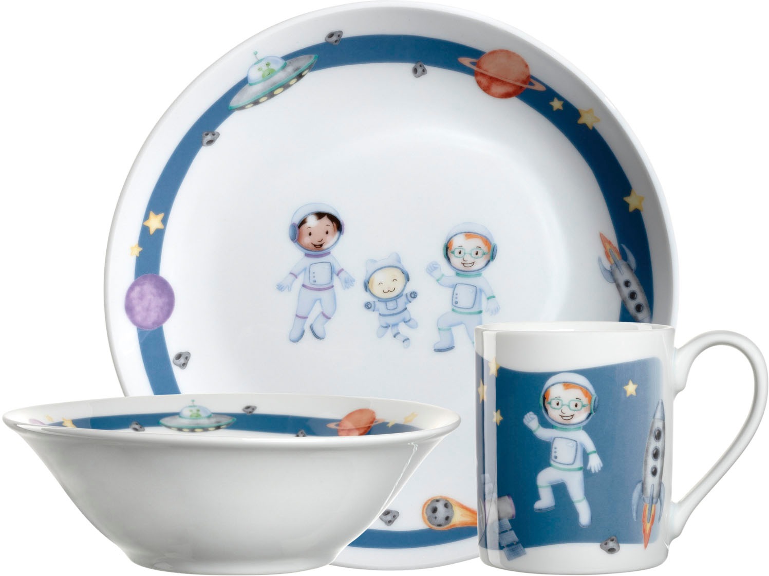 Kindergeschirr-Set »BAMBINI AVVENTURA«, (Set, 3 tlg.), Weltall