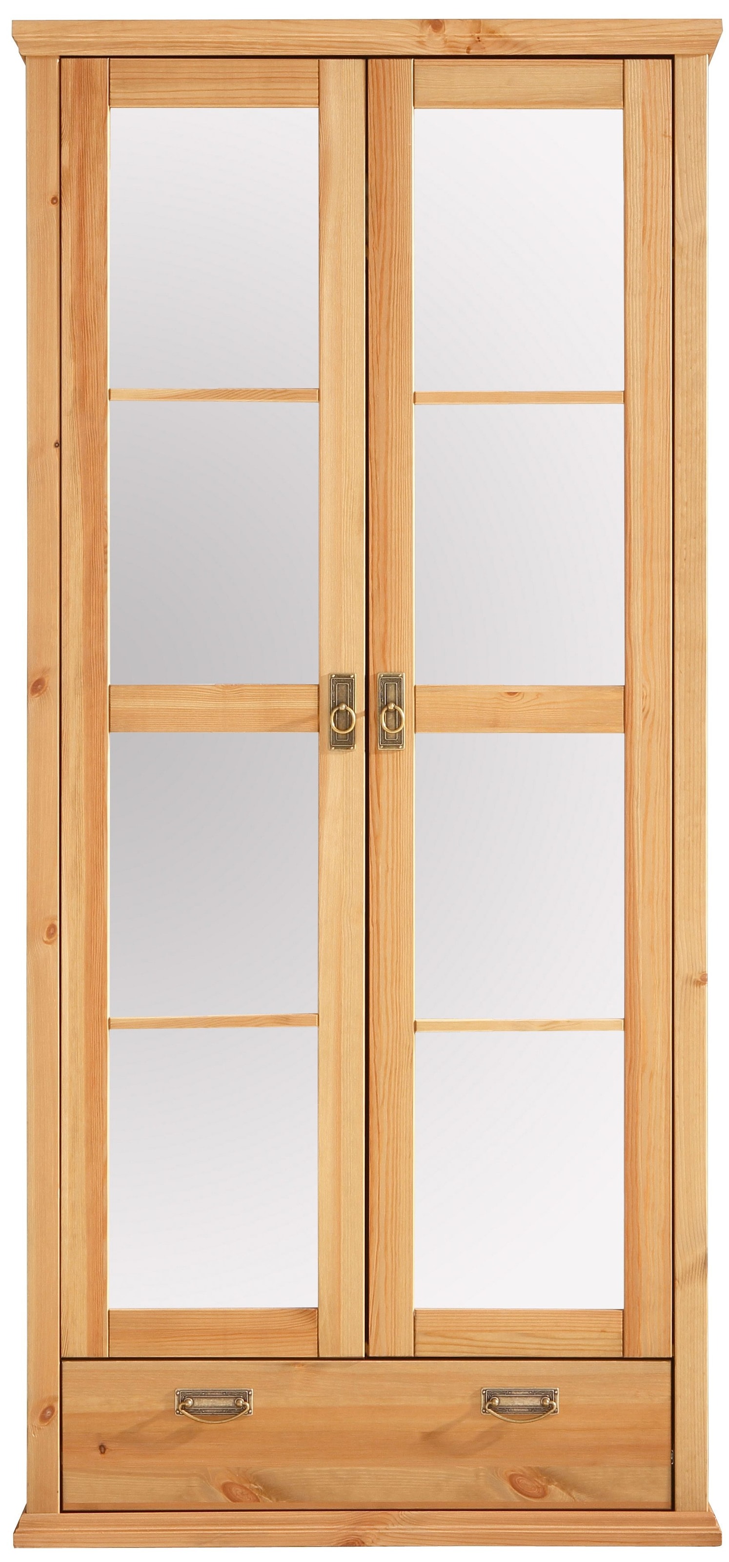 Home affaire Kleiderschrank »Madrid«, (3 Breiten: 90/164/245 cm H/T ca.190/59 cm), aus massiver Kiefer, in 3 Breiten mit Spiegeltüren