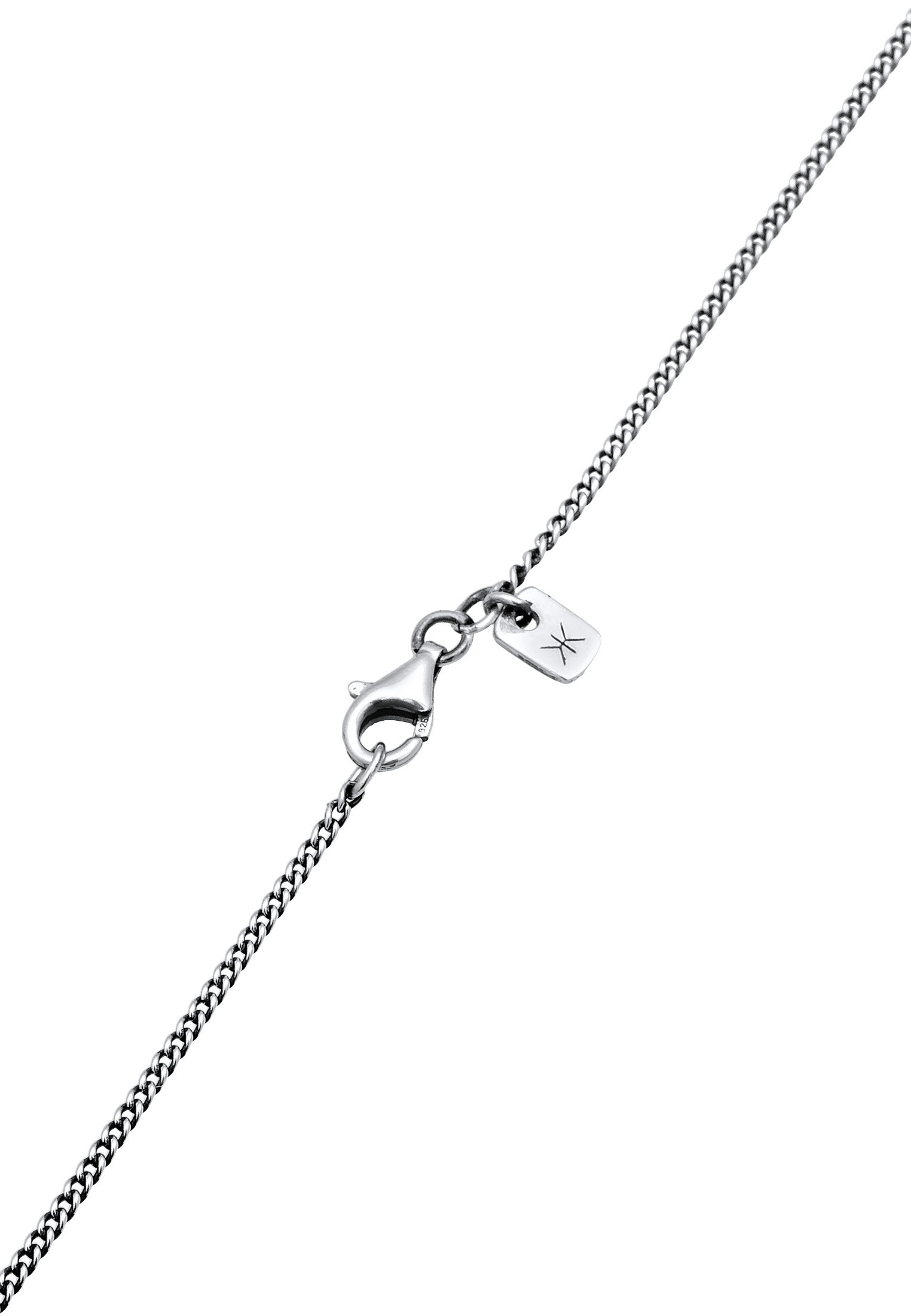Kuzzoi Kette mit Anhänger »Halskette Rechteckiger Anhänger natürlicher Look 925 Silber«