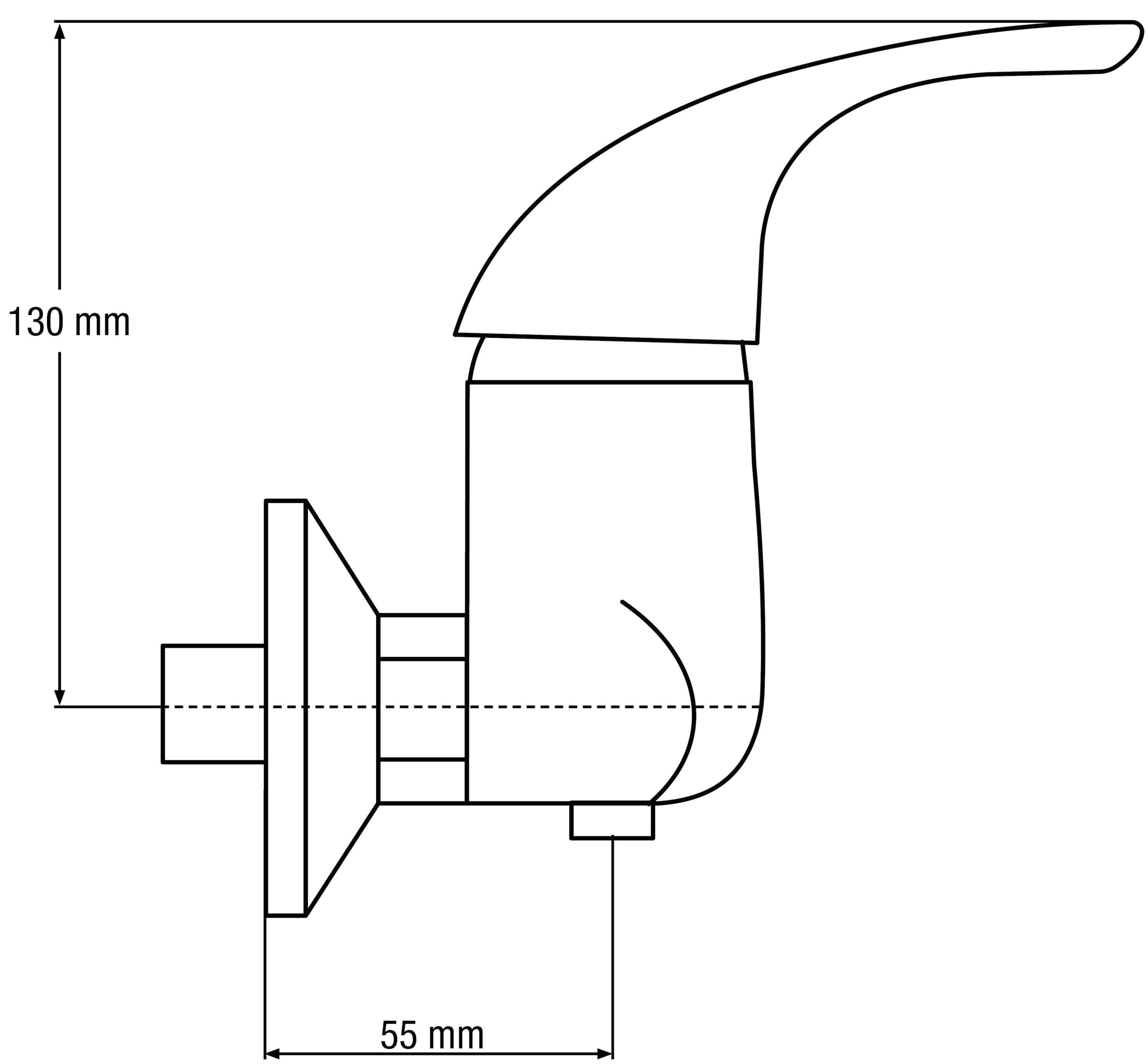 CON:P Badarmatur »Brause-Einhebelarmatur "Sesia", Messing, verchromt« , 1/2 Zoll Brauseabgang