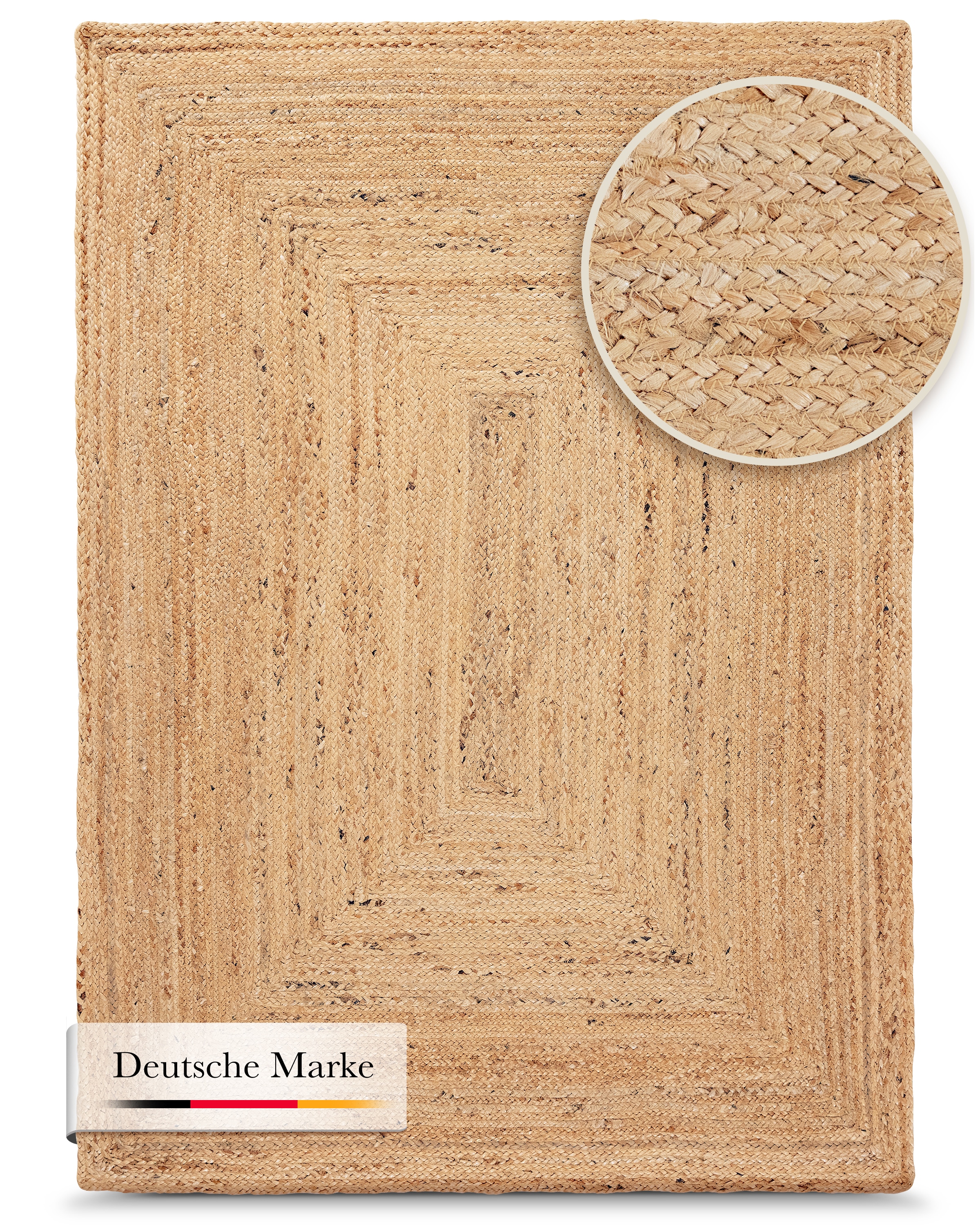 carpetfine Teppich »Nele Juteteppich Naturfaser« rechteckig 6 mm Höhe geflochtener Wendeteppich aus 100% Jute, quadratisch und als Läufer