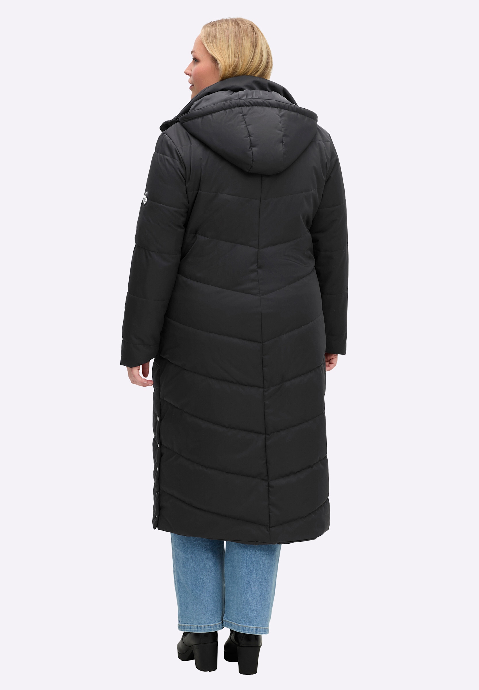 Sheego Steppjacke »Steppmantel Steppmantel mit Stehkragen und Kapuze« Abnehmbare Kapuze