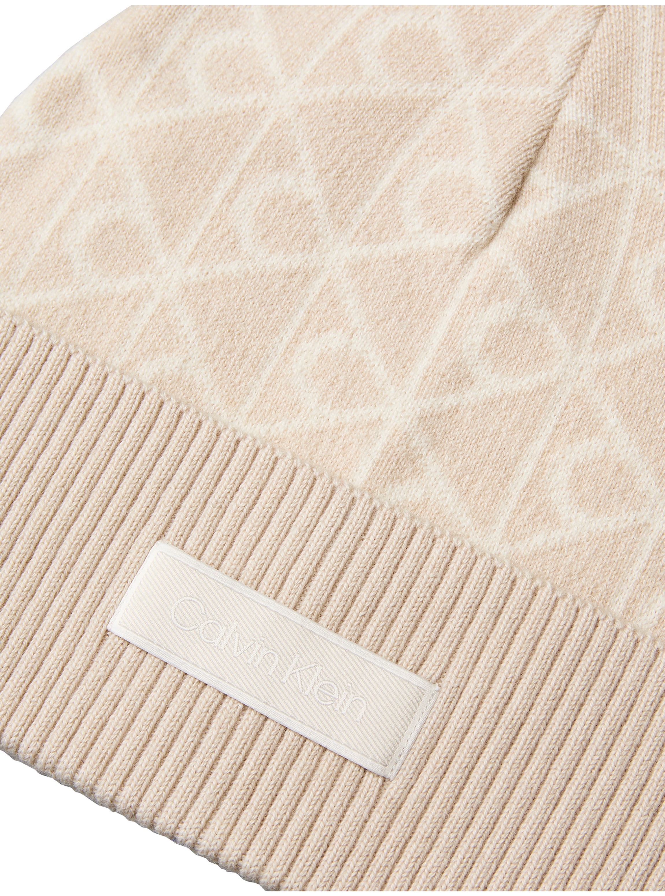 Calvin Klein Jeans Beanie »WOOL BEANIE« Regular fit mit Markenprint, Kaschmir-Anteil