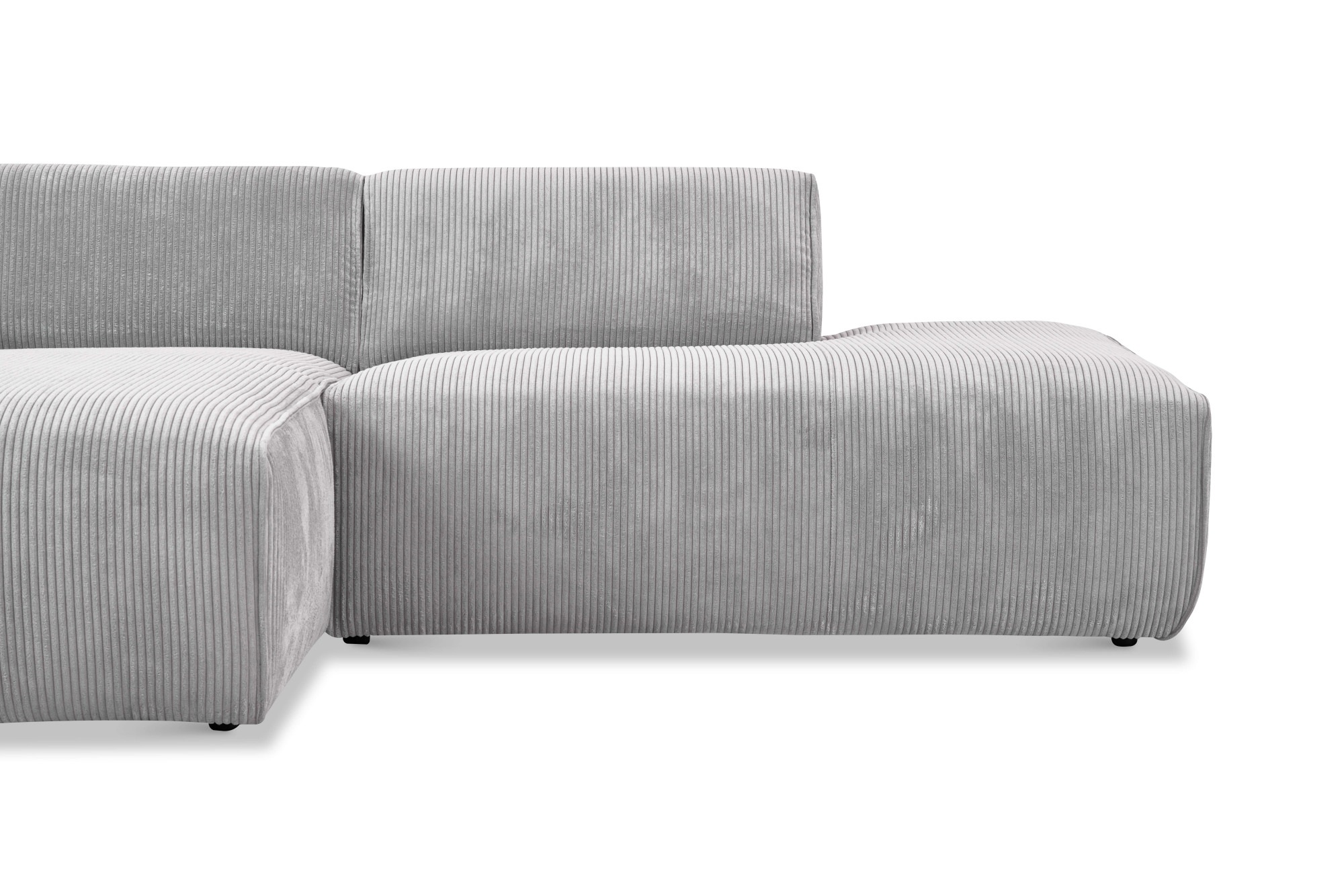 andas Ecksofa »Noord mit Kedernaht, Breite 227 cm«, Cord, Struktur, Webstoff, mit Wellenunterfederung, Massivholzrahmen