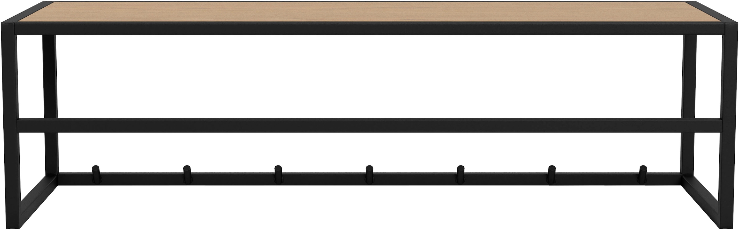 ACTONA GROUP Garderobenpaneel »Seaford Garderobenpanel – modernes Kleiderhakenbrett« Platzsparendes Design mit Stahlrahmen & Wildeiche-Optik