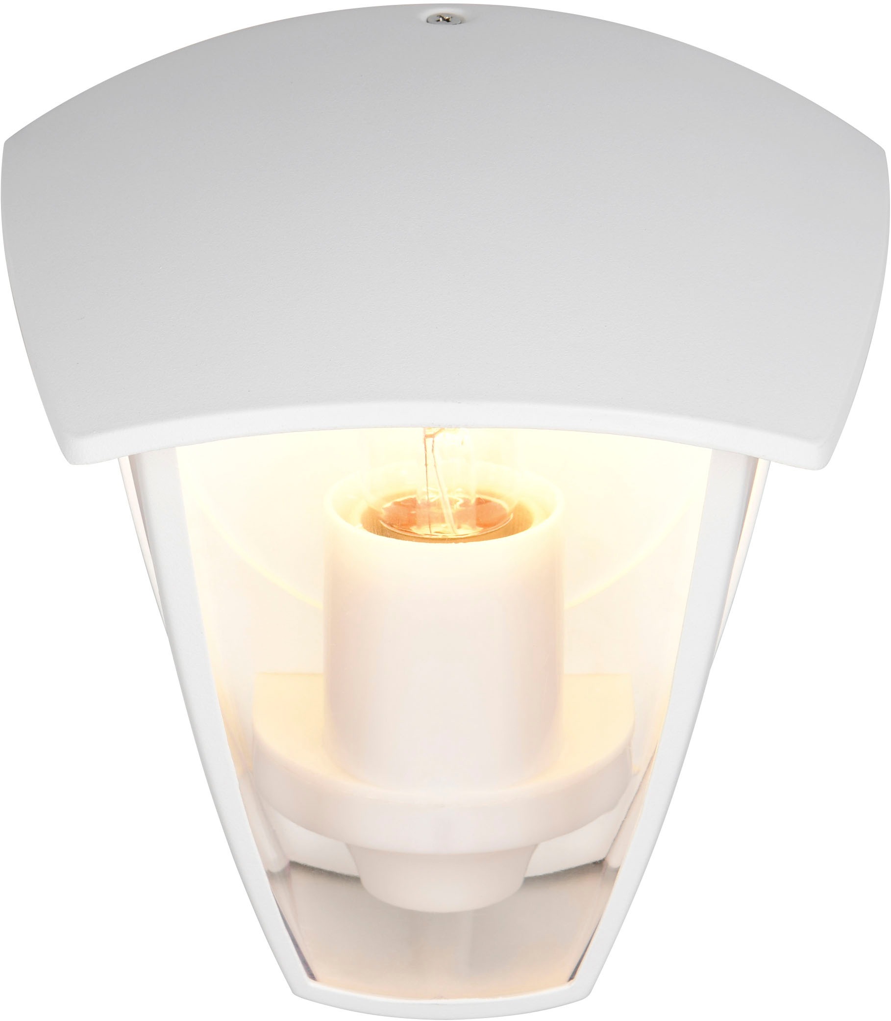 TRIO Leuchten Außen-Wandleuchte »VENTA, Outdoor Hauswand Fassadenbeleuchtung, exkl 1x E27 max 10W, IP44« E27 1 Stk. warmweiß - kaltweiß Wandlampe Garten Terrasse, Aluminium mit Kunststoff Schirm transparent