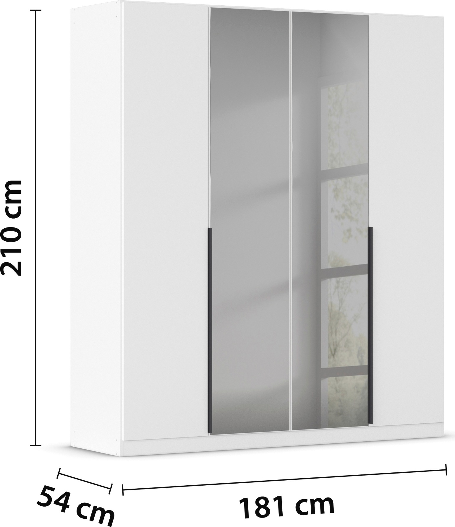 INOSIGN BY RAUCH Drehtürenschrank »Ferris Schrank Breite 2,10m BESTSELLER Schlafzimmerschrank«, Kleiderschrank mit Spiegel in den Ausführungen BASIC/CLASSIC/PREMIUM