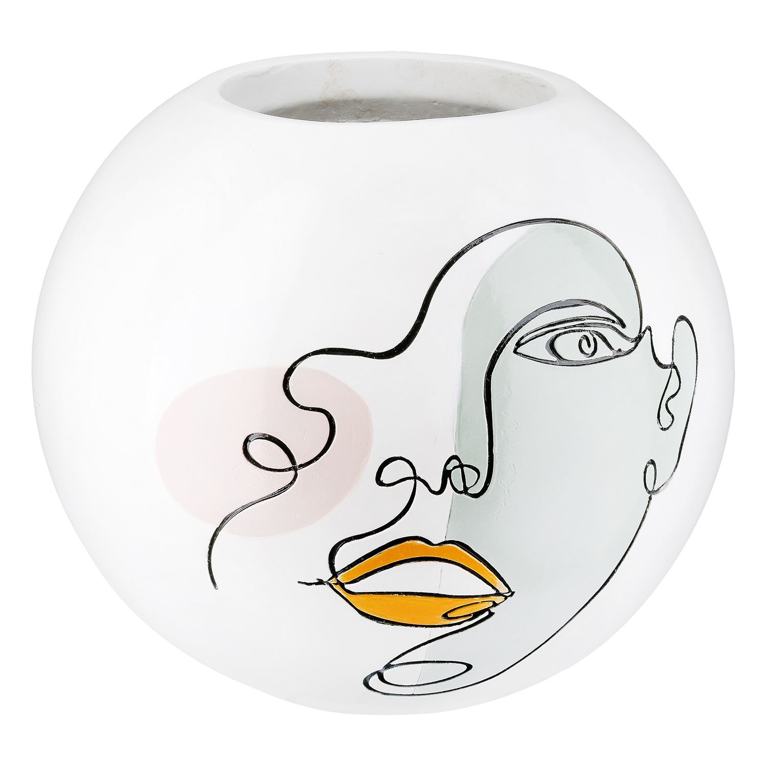 Casablanca by Gilde Tischvase »Kugelvase rund Voir weiß H. 21,5 cm«, (1 St.)